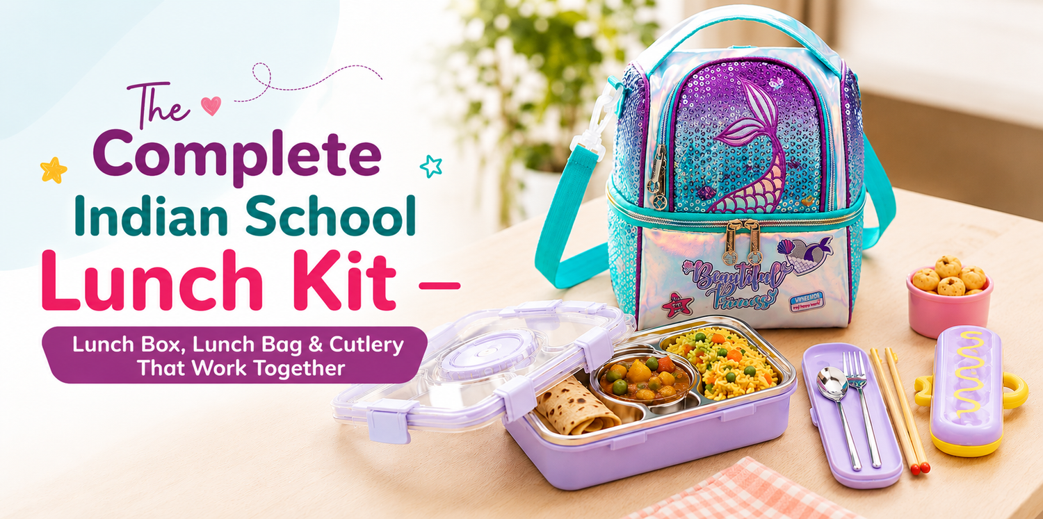 The Complete Indian School Lunch Kit: Lunch Box, Lunch Bag & Cutlery That Work Together
