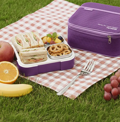 MyneeMoe stainless steel office lunch box with bag