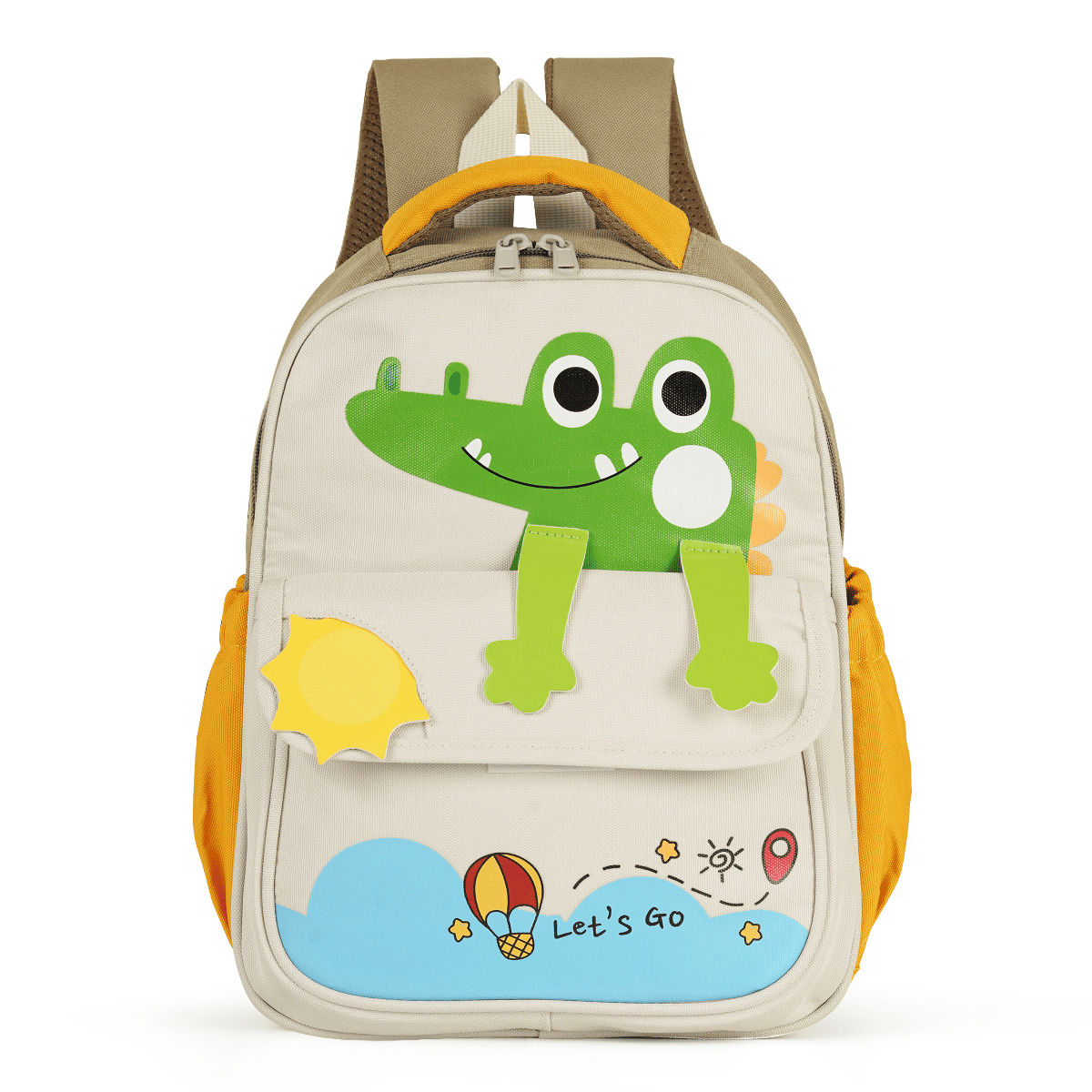 Buy MyneeMoe Cute Crocodile Kids Backpack – Lightweight & Comfortable Kindergarten Bag (Khaki) Khaki - School Bag at MyneeMoe Online In India