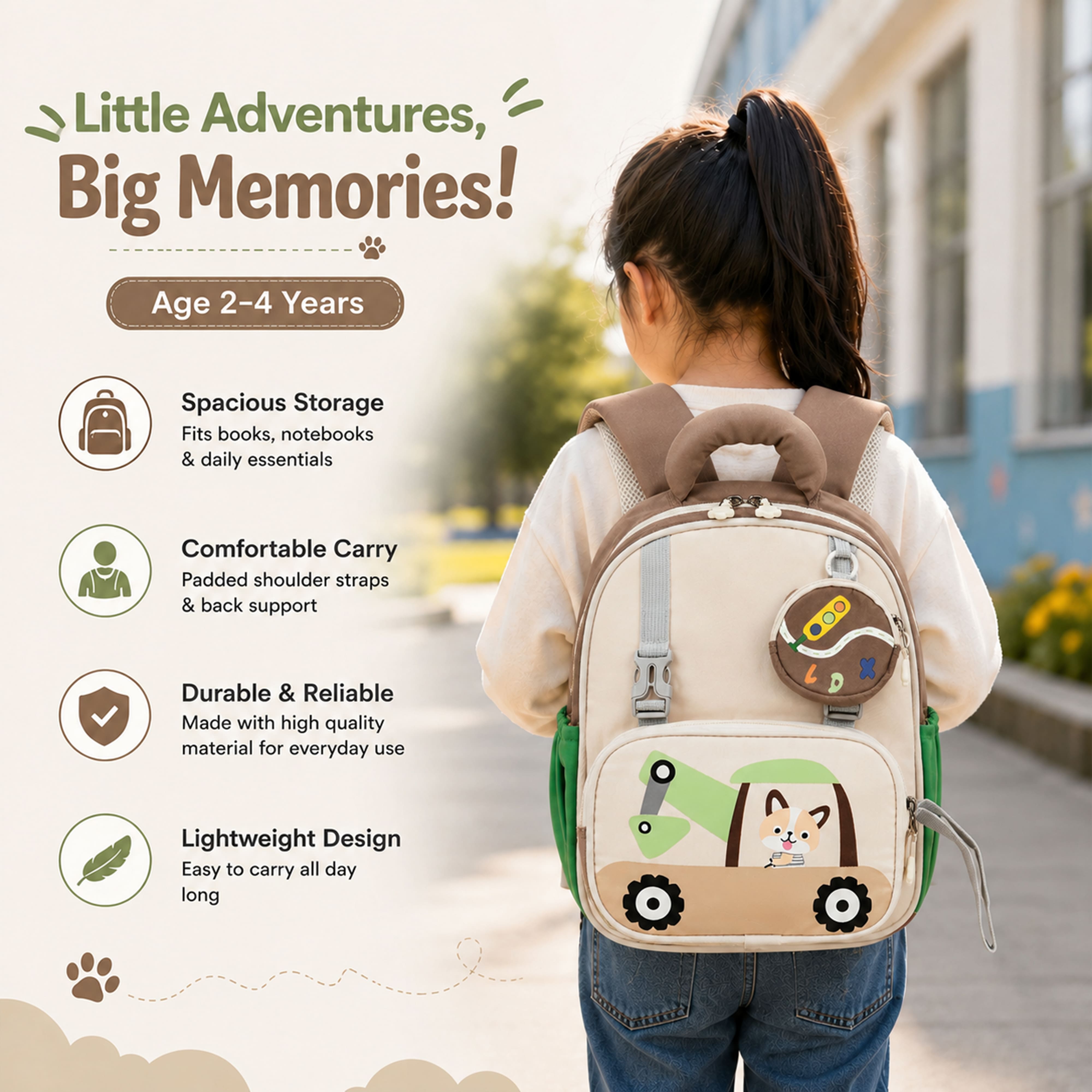Buy MyneeMoe Crane Light-Up Kids Backpack – Lightweight & Comfortable Kindergarten Bag (Age 2-4Y) - School Bag at MyneeMoe Online In India