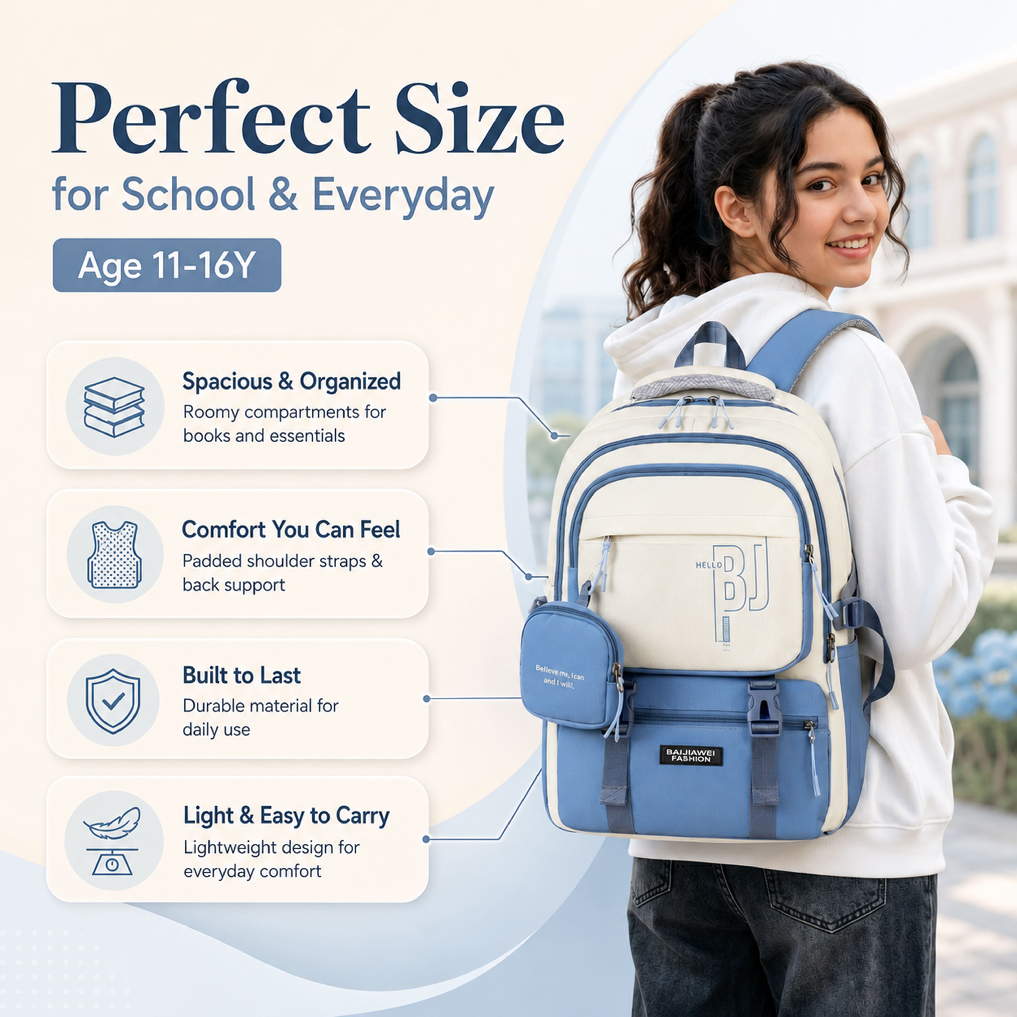 Buy MyneeMoe CampusPro Kids Backpack – Durable, Stylish & Spacious School Bag (Age 11-16Y) - at MyneeMoe Online In India
