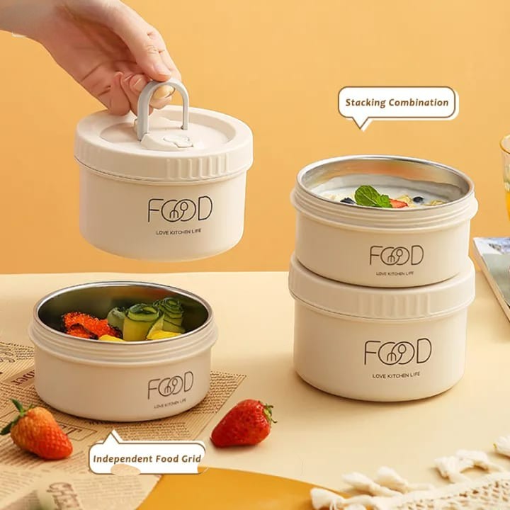 Buy MyneeMoe Lunch Time 4 Compartment Stainless Steel Lunch Box with Bag Microwave Safe - Insulated Lunch Bag Box at MyneeMoe Online In India
