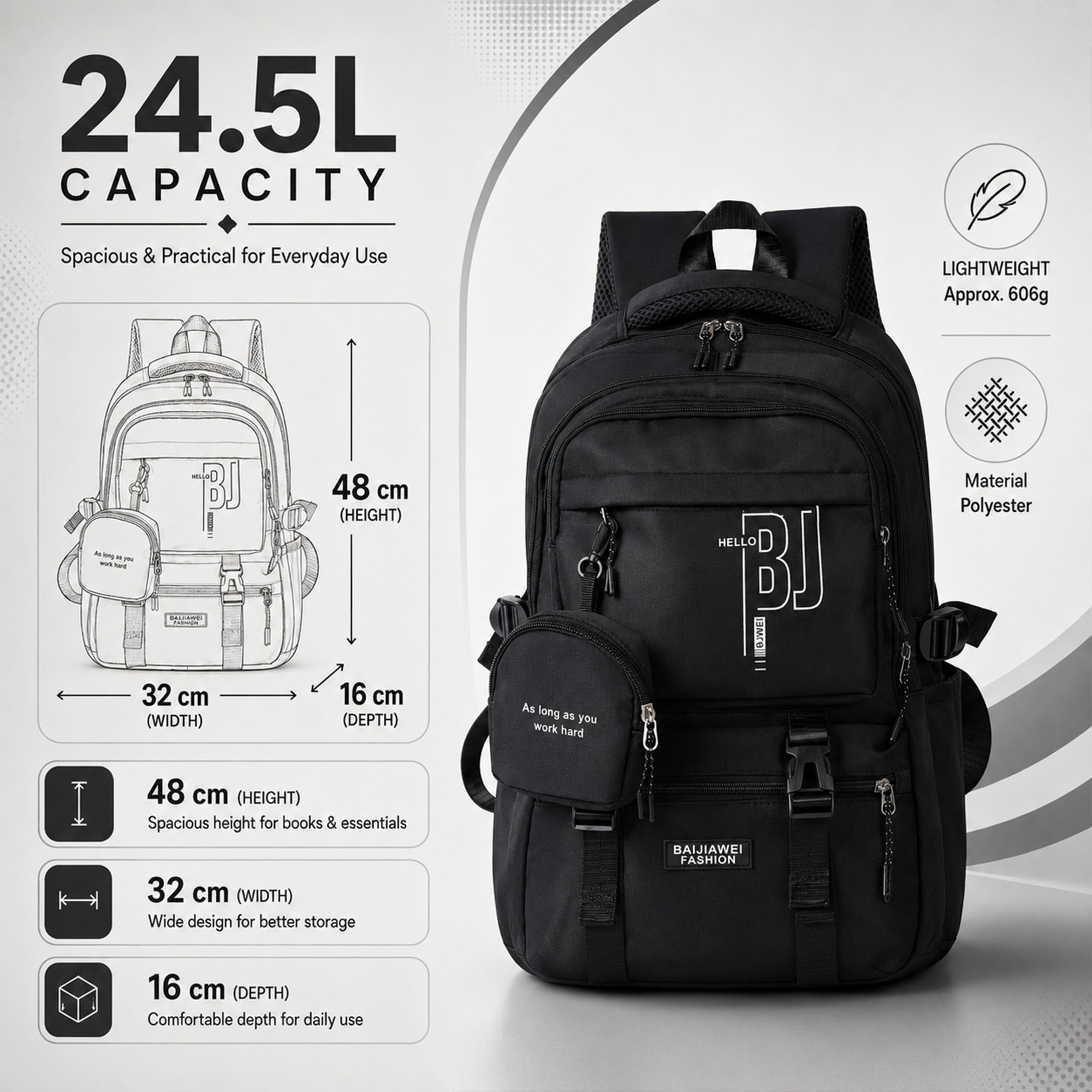 Buy MyneeMoe CampusPro Kids Backpack – Durable, Stylish & Spacious School Bag (Black) - at MyneeMoe Online In India