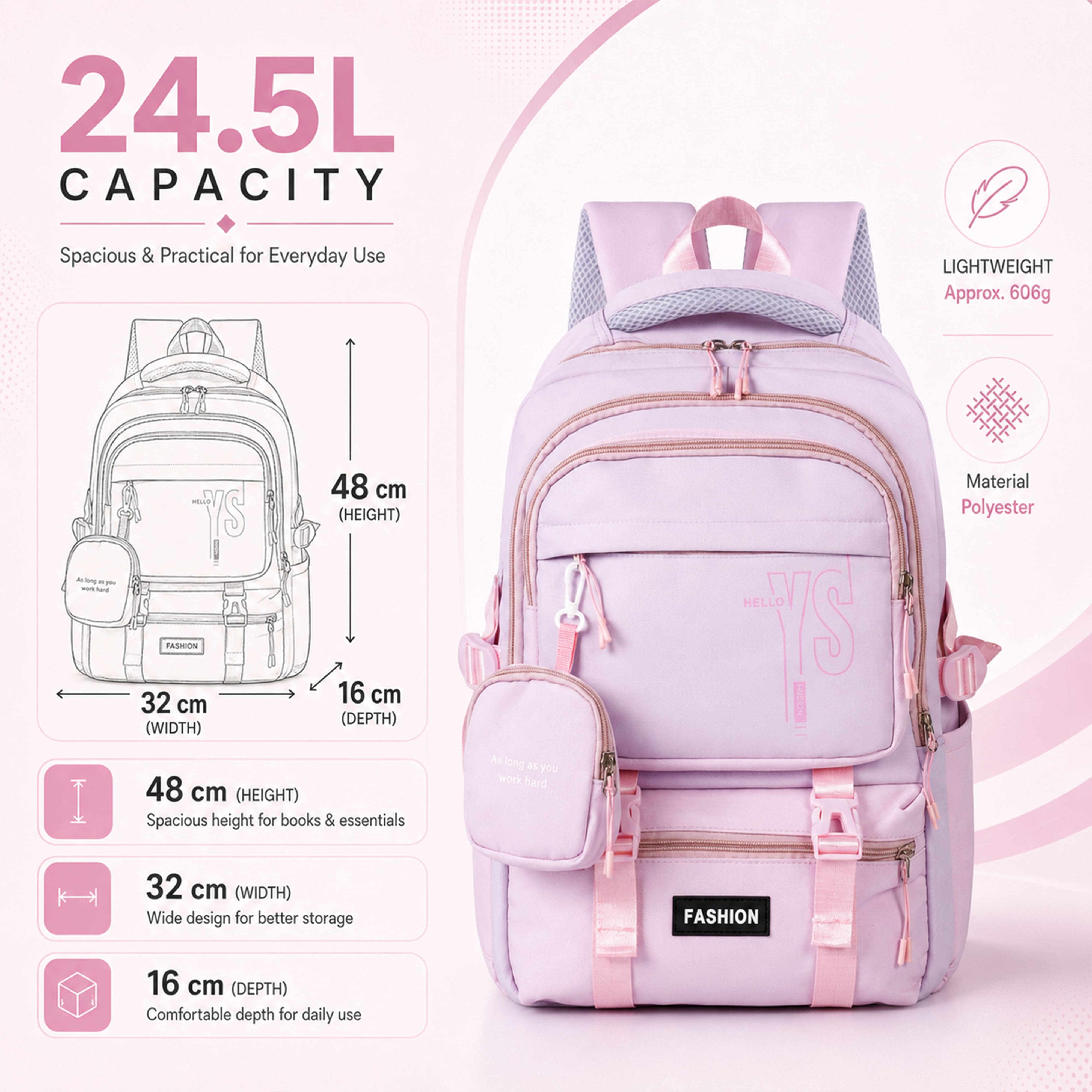 Buy MyneeMoe CampusPro Kids Backpack – Durable, Stylish & Spacious School Bag (Purple) - at MyneeMoe Online In India
