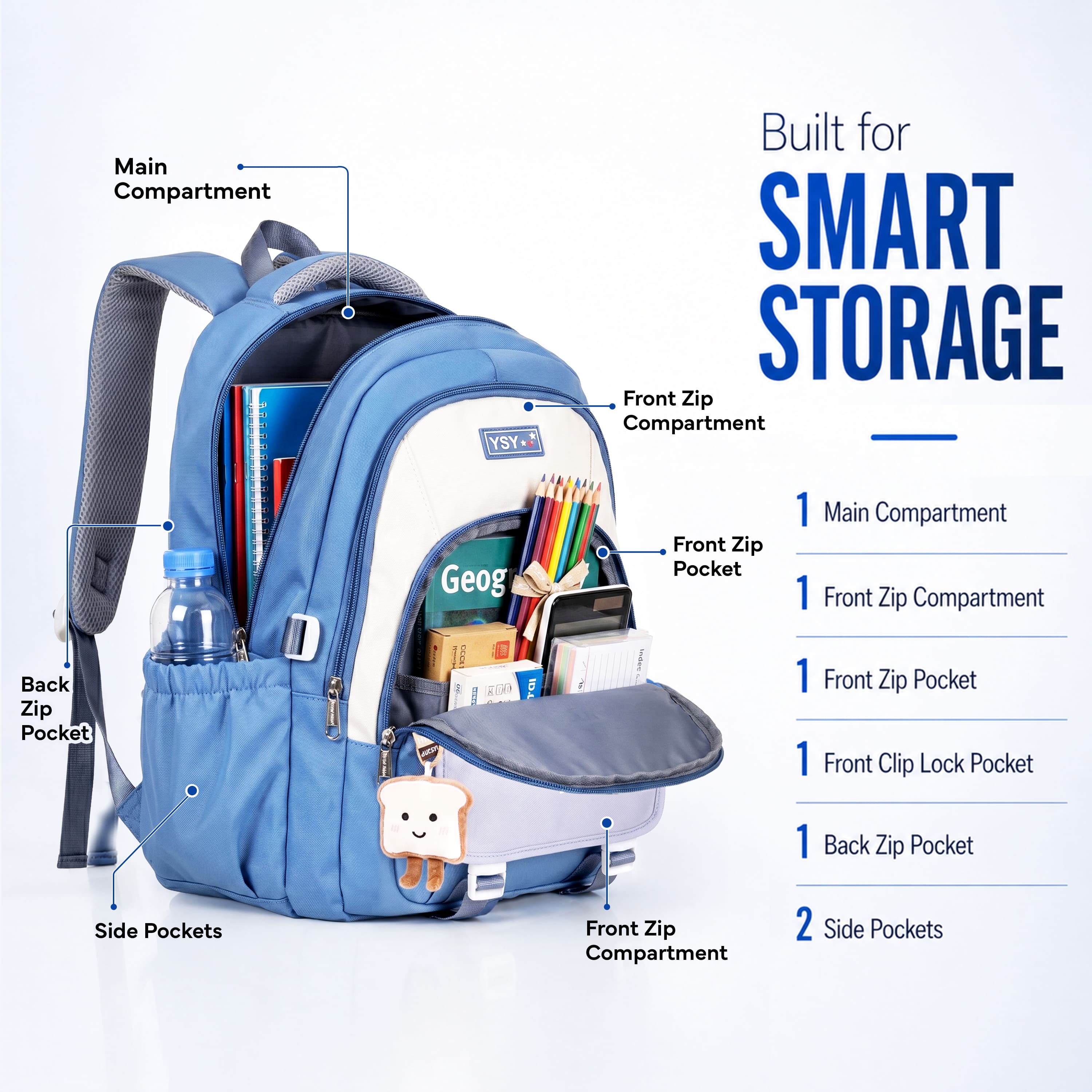 Buy MyneeMoe Sweet Dreams Kids Backpack – Durable, Stylish & Spacious School Bag (Light Blue) - School Bag at MyneeMoe Online In India