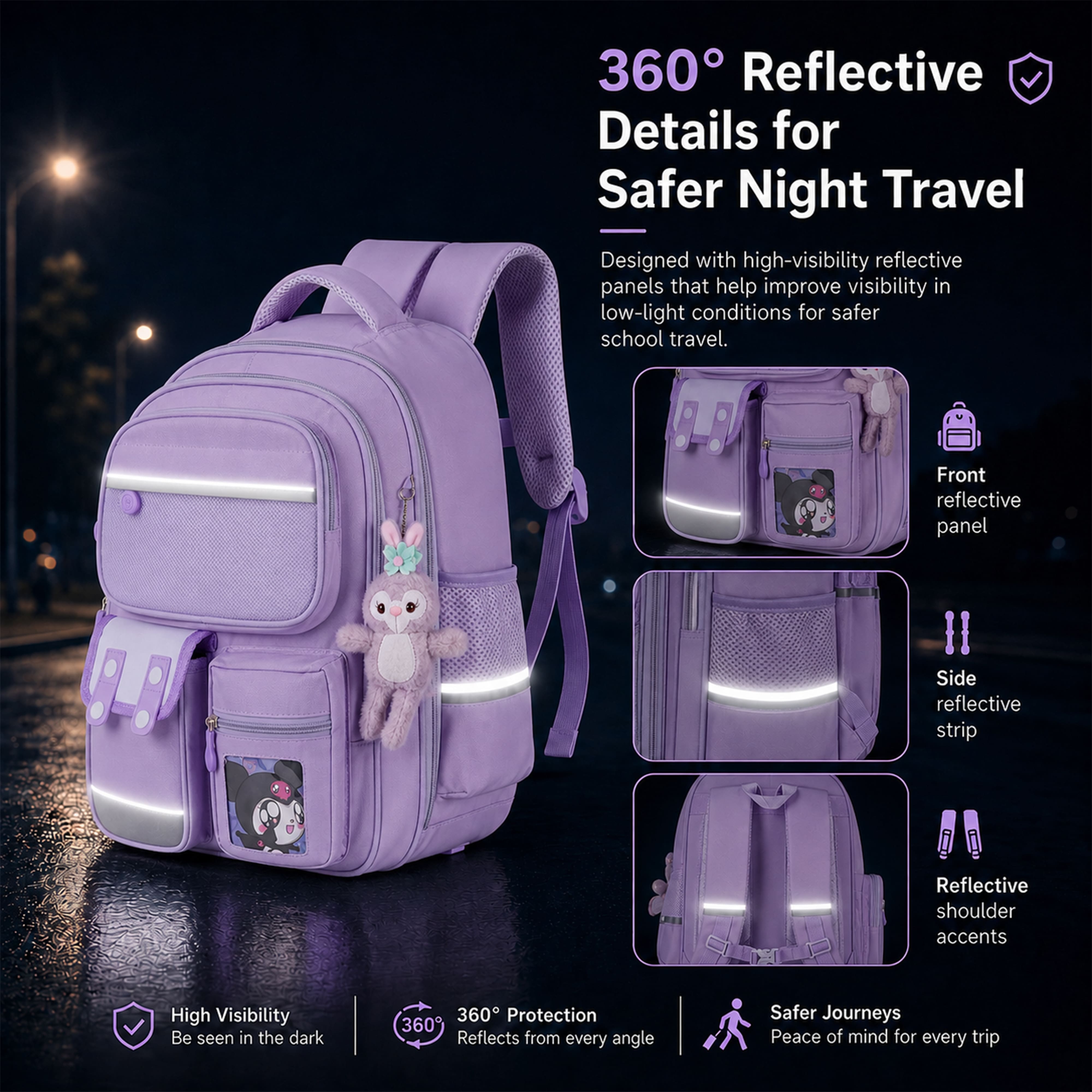 Buy MyneeMoe Brainy Bundle Elite Kids Backpack – Durable, Stylish & Spacious School Bag (Purple) - School Bag at MyneeMoe Online In India