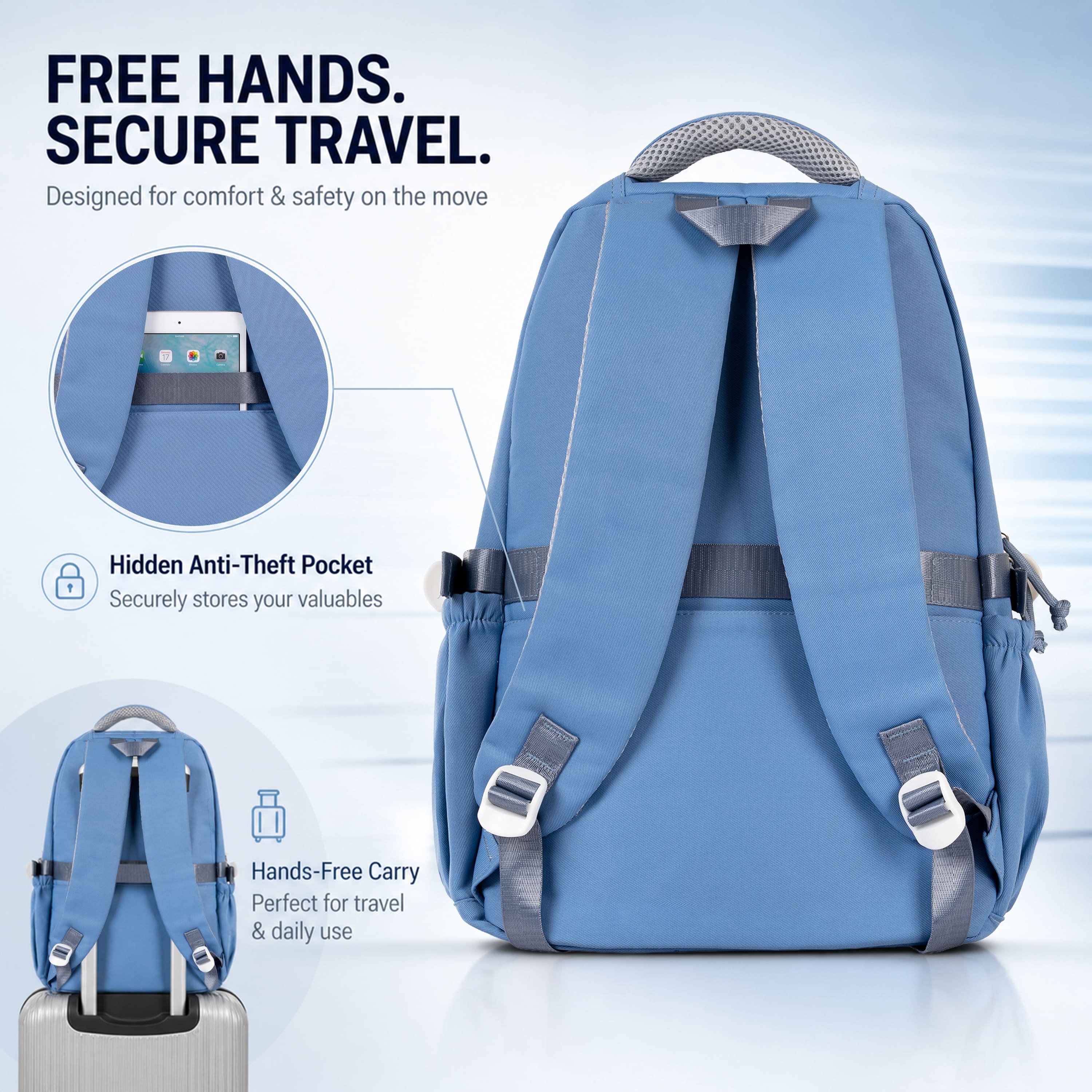 Buy MyneeMoe Sweet Dreams Kids Backpack – Durable, Stylish & Spacious School Bag (Light Blue) - School Bag at MyneeMoe Online In India
