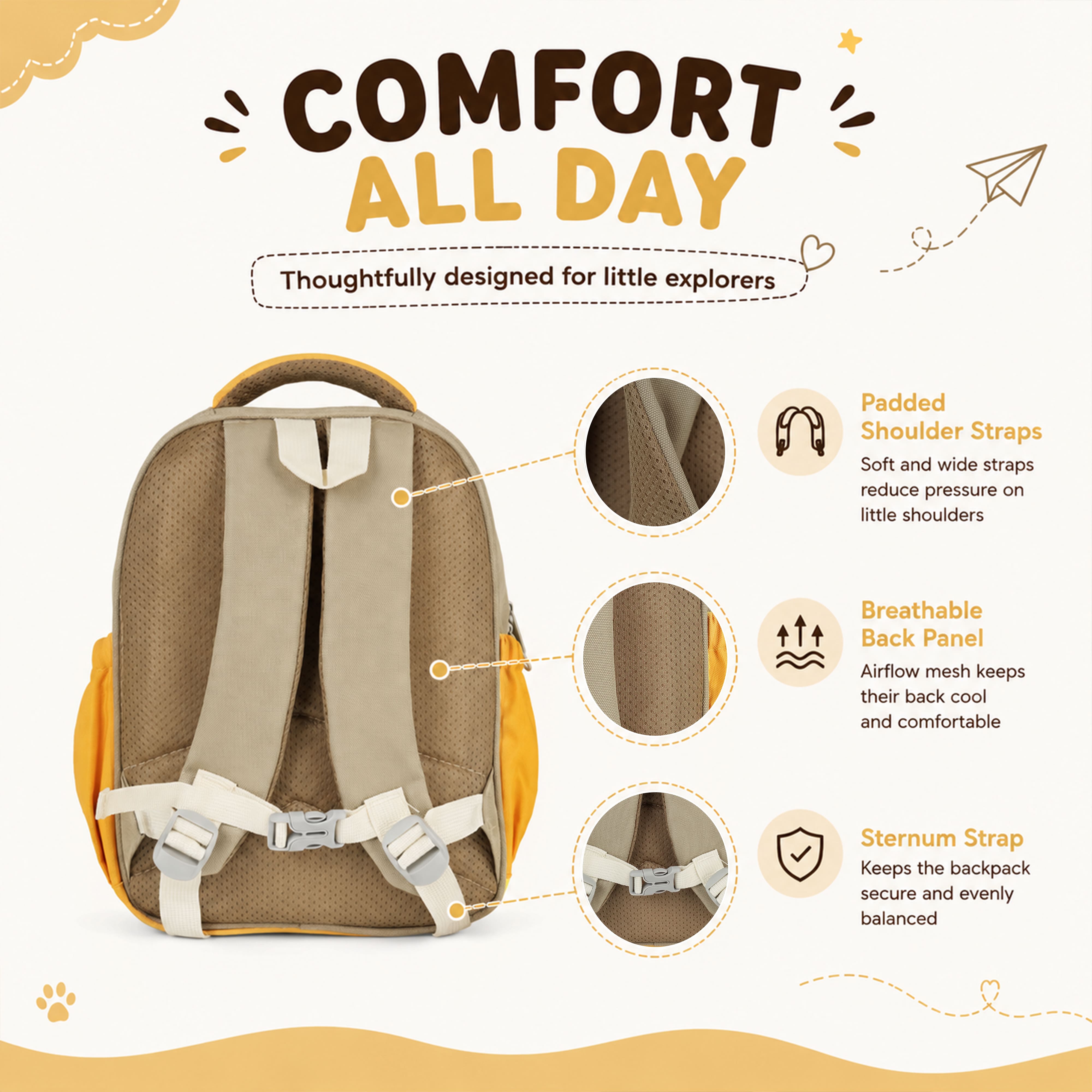 Buy MyneeMoe Cute Crocodile Kids Backpack – Lightweight & Comfortable Kindergarten Bag (Khaki) - School Bag at MyneeMoe Online In India