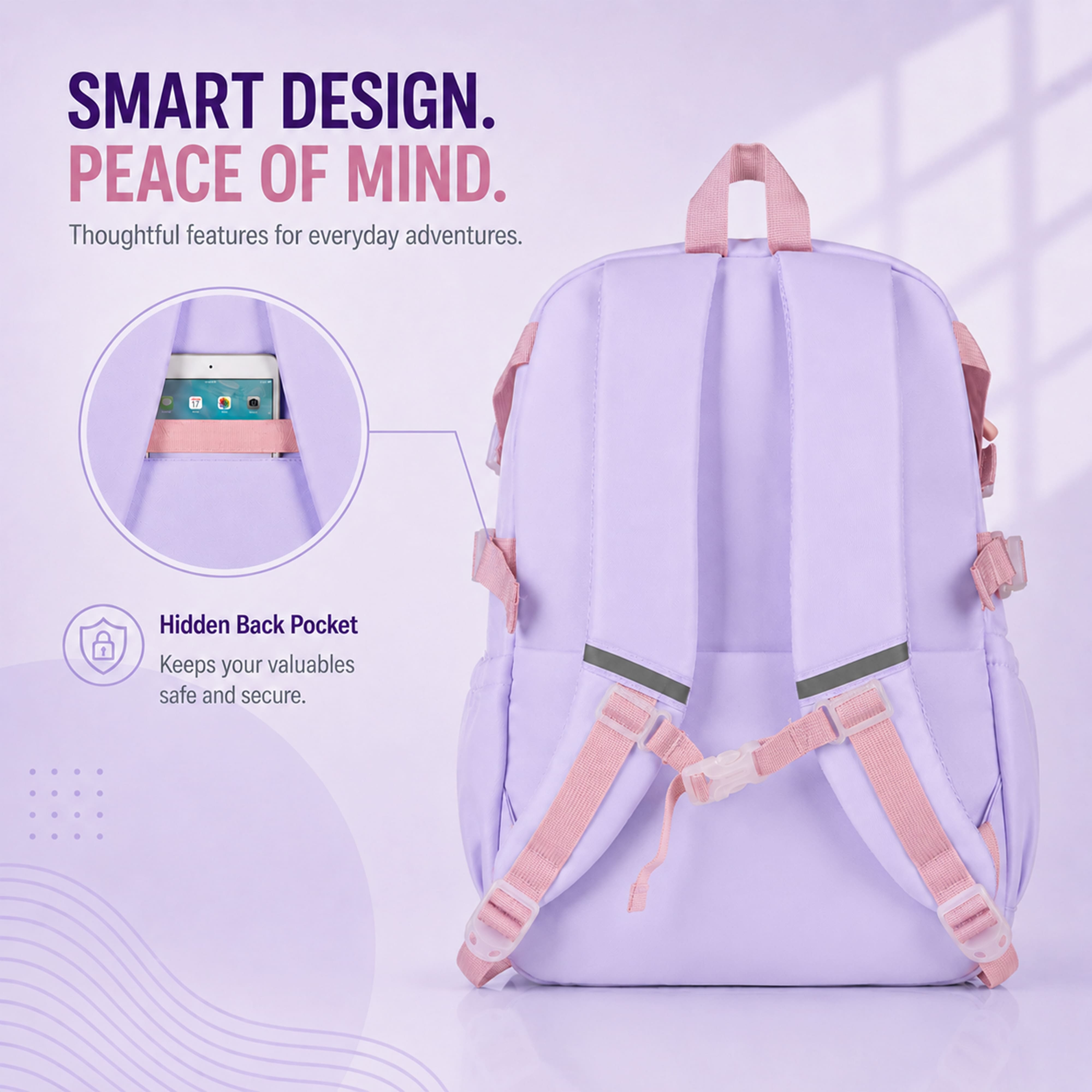 Buy MyneeMoe Soft Pastel Bunny Girls Backpack – Durable, Stylish & Spacious School Bag (Purple) - School Bag at MyneeMoe Online In India