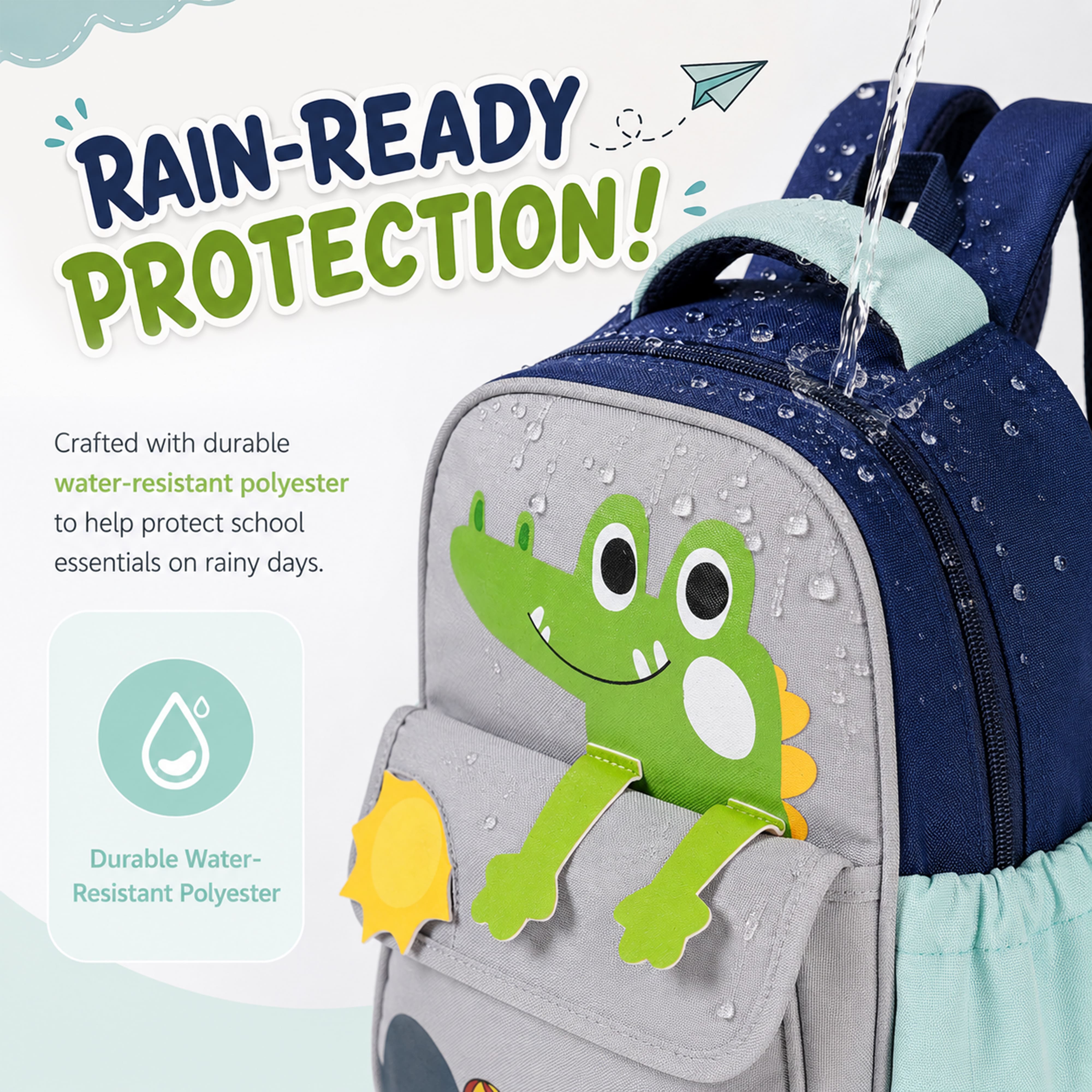Buy MyneeMoe Cute Crocodile Kids Backpack – Lightweight & Comfortable Kindergarten Bag (Age 3-4Y) - School Bag at MyneeMoe Online In India