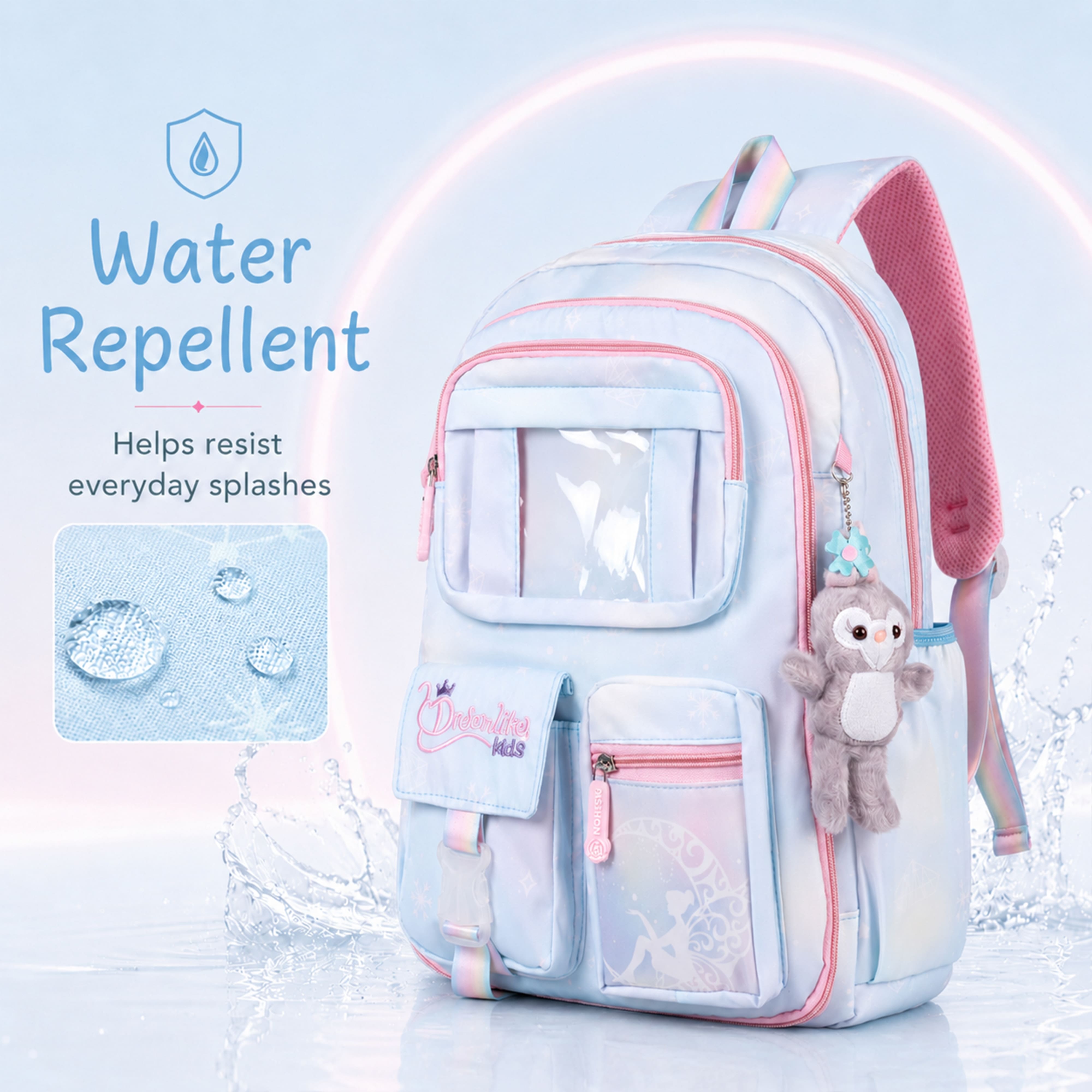 Buy MyneeMoe Cotton Candy Elite Girls Backpack – Durable, Stylish & Spacious School Bag (Blue) - School Bag at MyneeMoe Online In India