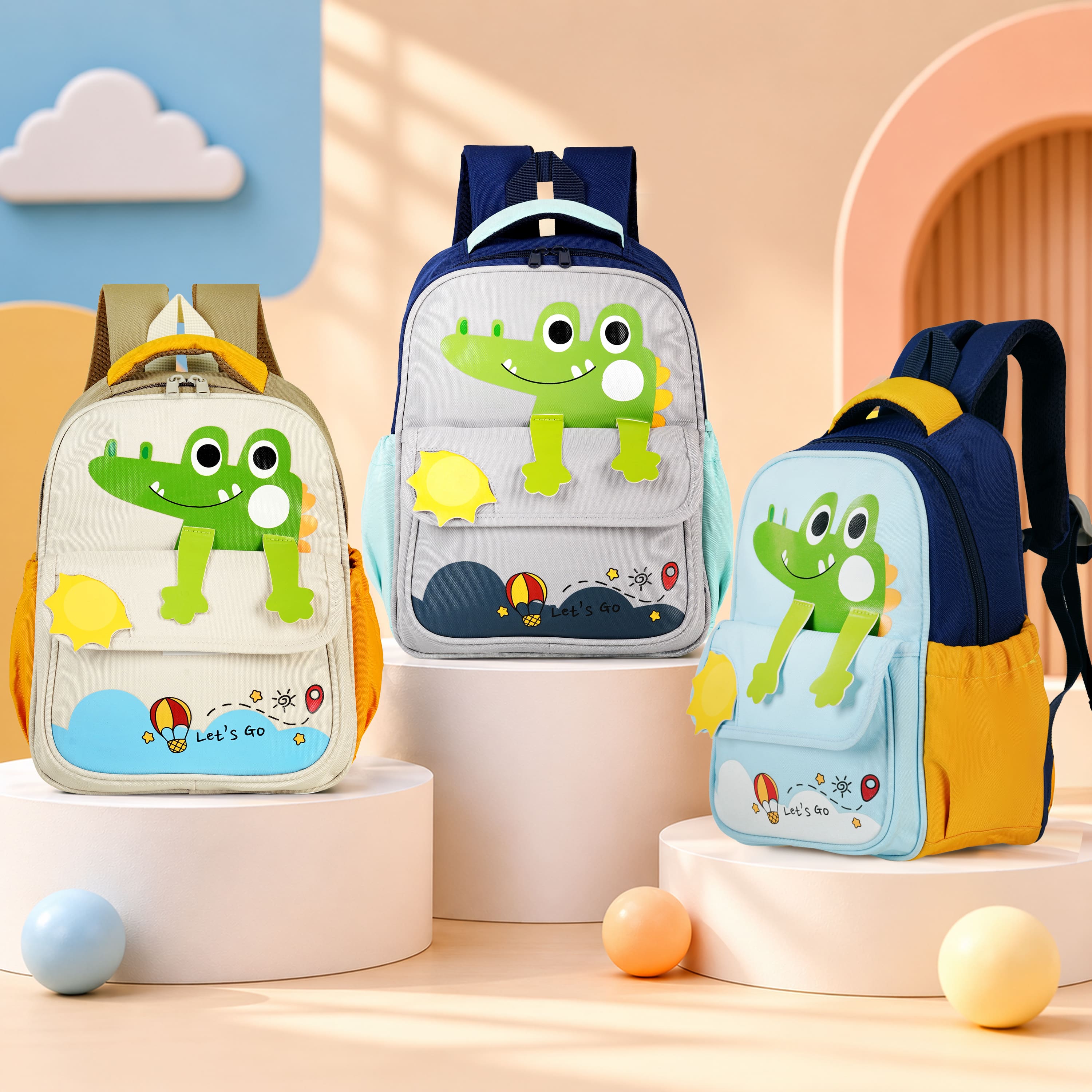 Buy MyneeMoe Cute Crocodile Kids Backpack – Lightweight & Comfortable Kindergarten Bag (Blue) - School Bag at MyneeMoe Online In India