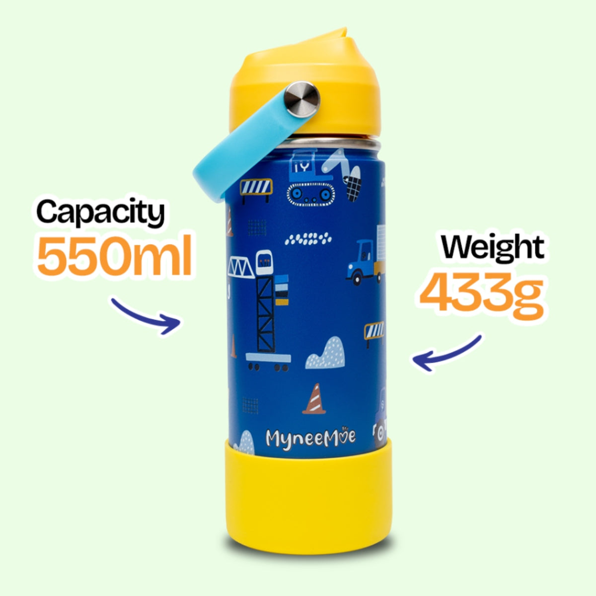 Buy MyneeMoe MyneeMoe Zippy 550ml Steel Water Bottle for Kids – Perfect for School & Travel - Water Bottle at MyneeMoe Online In India