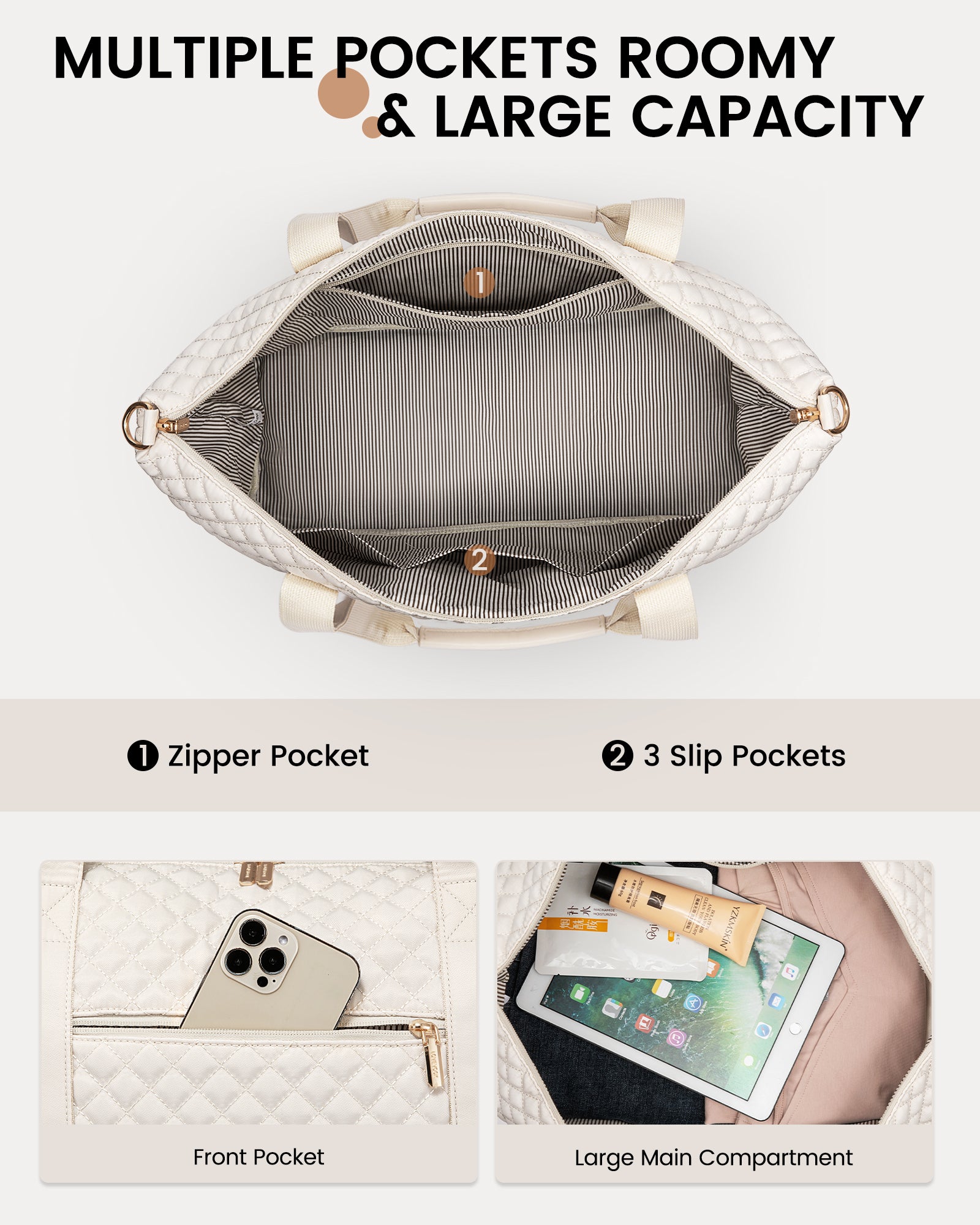 Buy MyneeMoe Lovevook Multipurpose 3-Piece Beige Travel Set for Weekend & Overnight Trips - Travel & Tote Bags at MyneeMoe Online In India