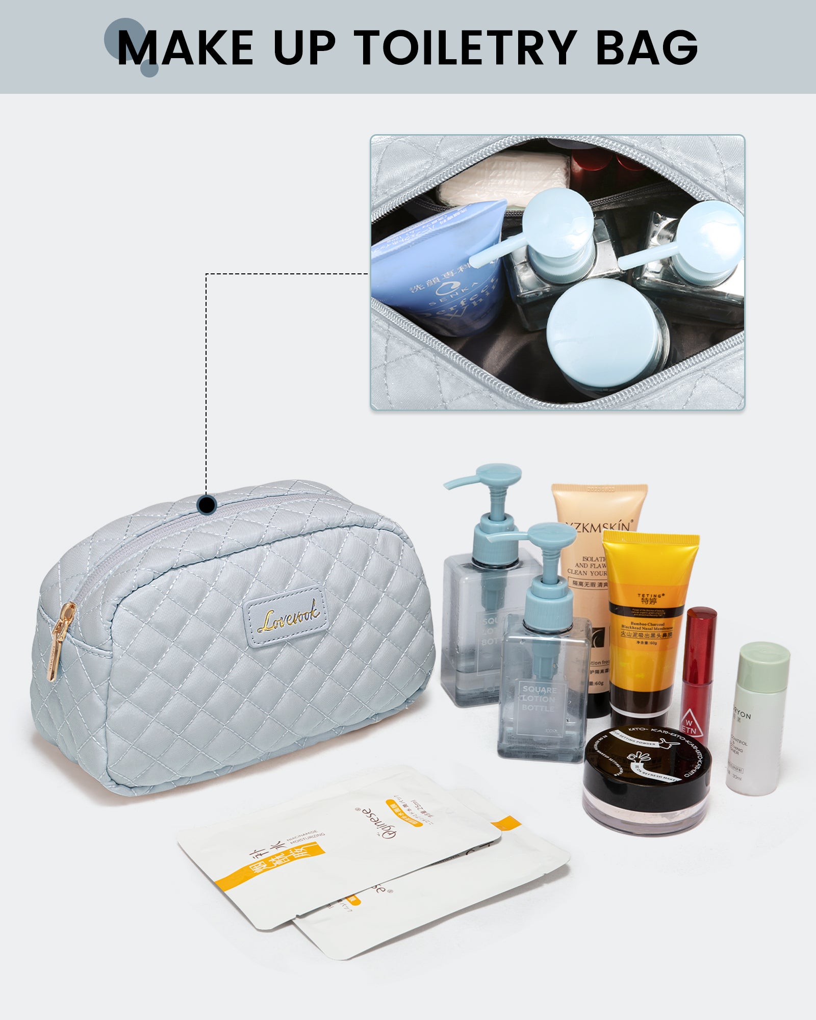 Buy MyneeMoe Lovevook Multipurpose 3-Piece Blue-Gray Travel Set for Weekend & Overnight Trips - Travel & Tote Bags at MyneeMoe Online In India