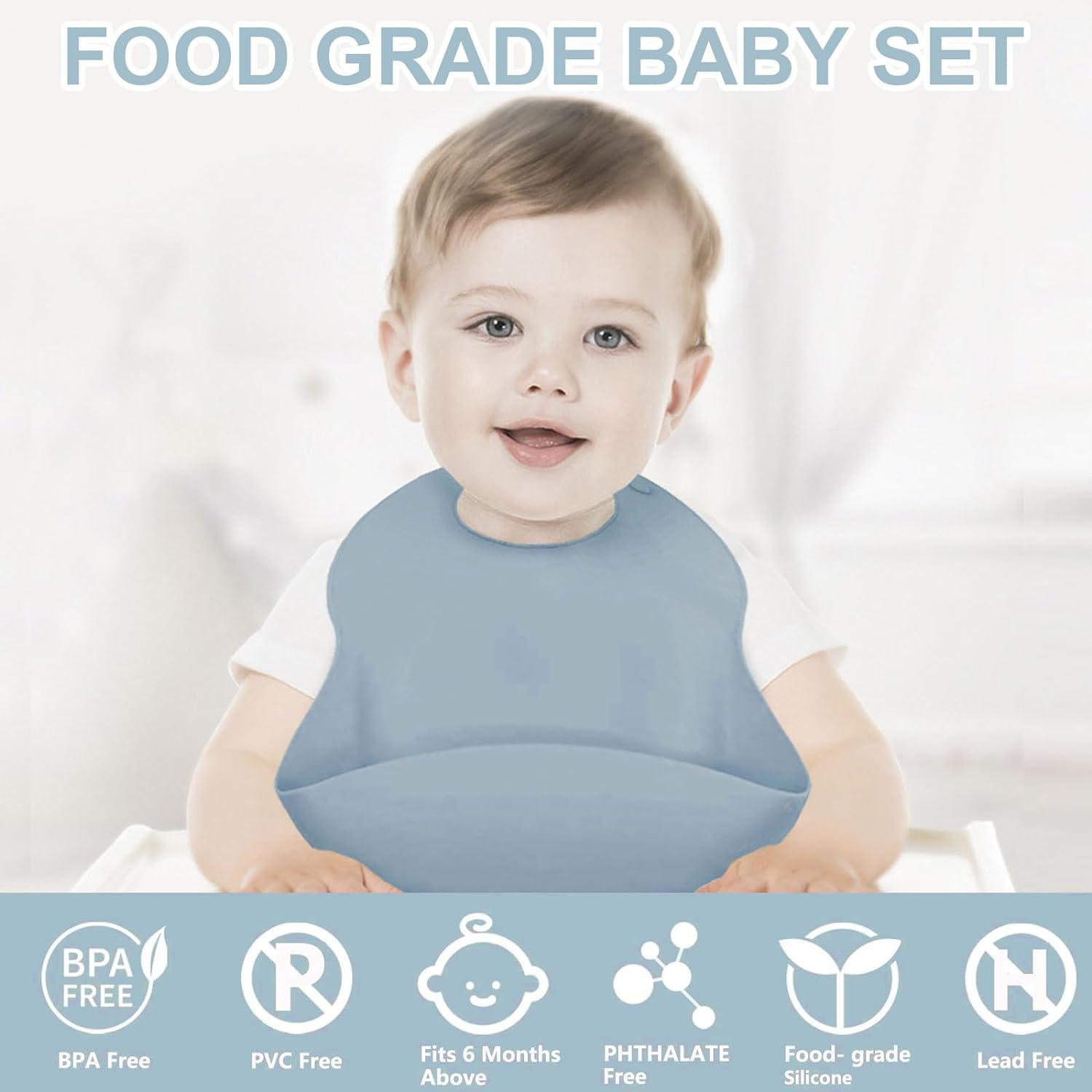 Buy MyneeMoe Oval Silicone Feeding Set β Suction Plates & BPA-Free Utensils for Baby Weaning - Baby Feeding Set at MyneeMoe Online In India