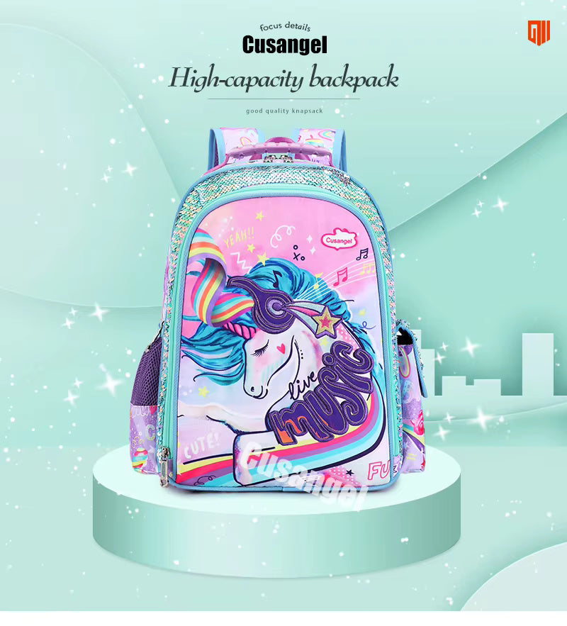 Buy MyneeMoe Wonderland Mermaid & Unicorn School Bag Combo - Backpack, Lunch Bag & Pencil Case - Kids School Bag at MyneeMoe Online In India
