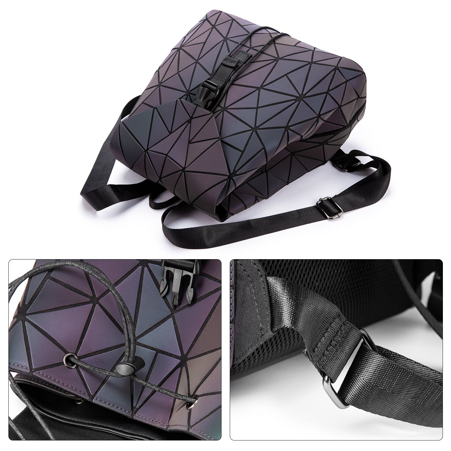 Buy MyneeMoe Lovevook Women's 3-Piece Handbag Set - Chic Geometric Design with Backpack and Wallet - Travel & Tote Bags at MyneeMoe Online In India
