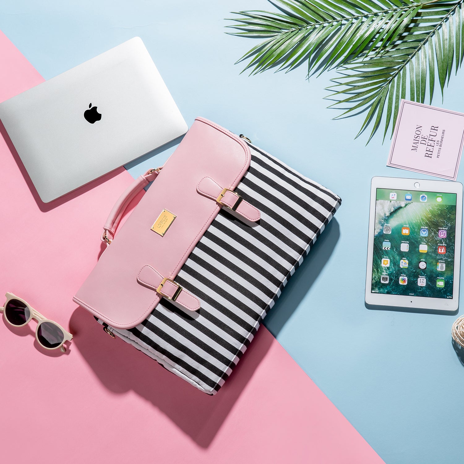 Buy MyneeMoe Lovevook Women's Laptop Bag Pink - Elegant Design with Multiple Compartments - Laptop Bag at MyneeMoe Online In India