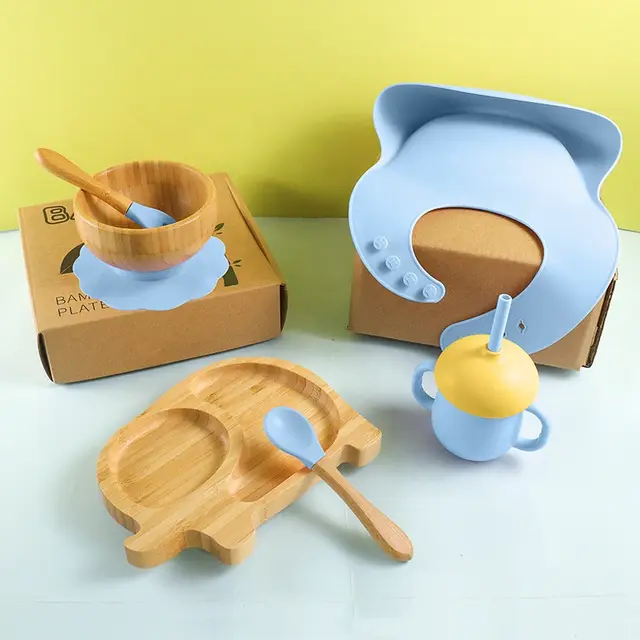 Buy MyneeMoe Ellie Baby Dining Set – Bamboo Suction Feeding Essentials for Toddlers - Baby Feeding Set at MyneeMoe Online In India