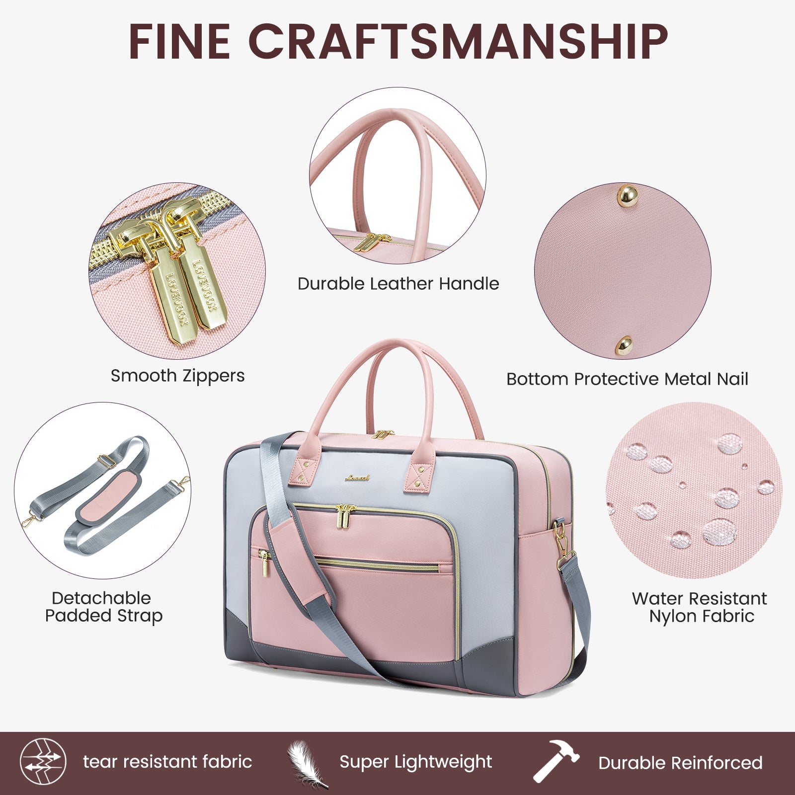 Buy MyneeMoe Lovevook 4-Piece Travel Set Gray & Pink: Duffel, Shoe Bag, Toiletry Case & Packing Cube - Travel & Tote Bags at MyneeMoe Online In India