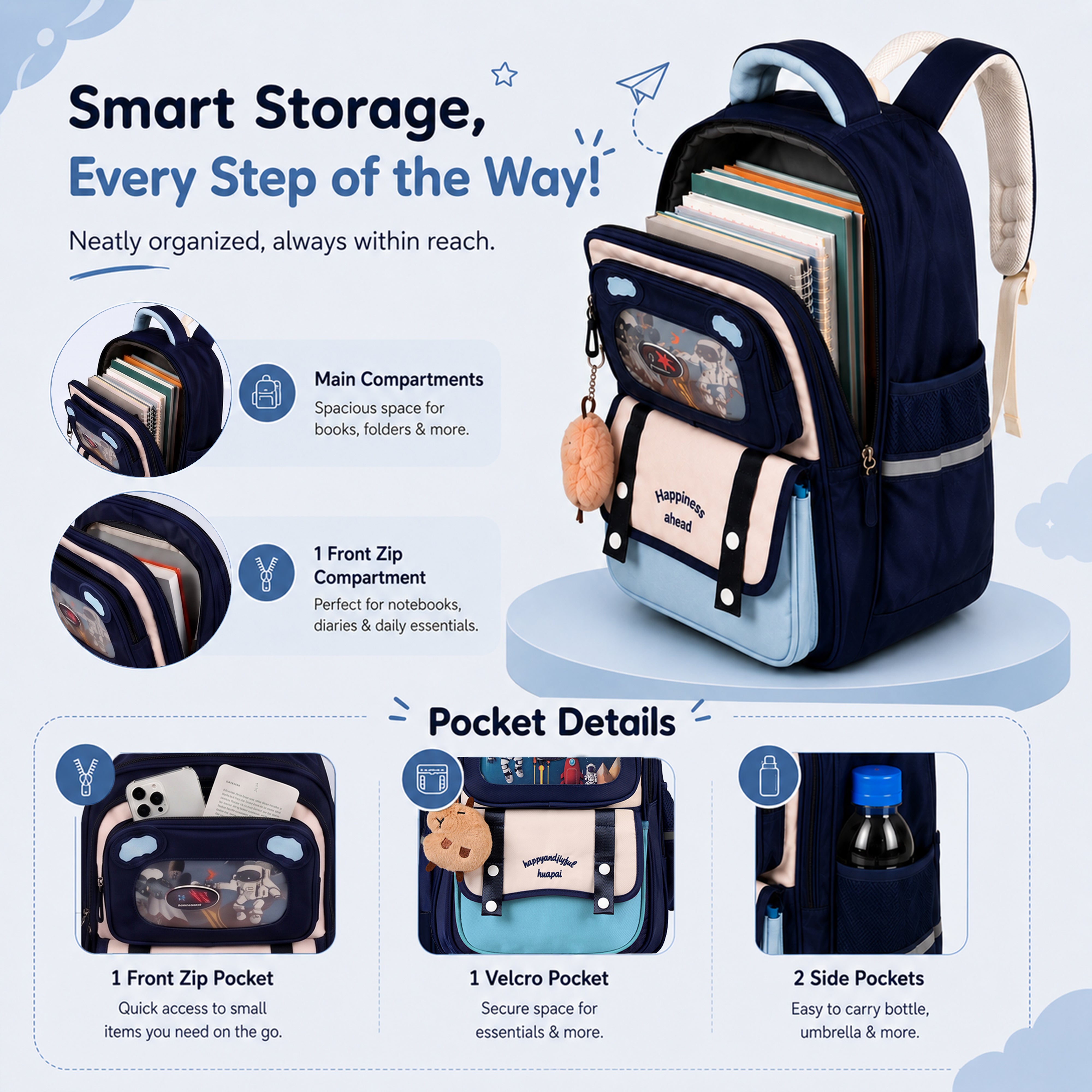 Buy MyneeMoe Explorer Kids School Backpack – Water-Resistant & Spacious School Bag (Age 4–6Y) - School Bag at MyneeMoe Online In India