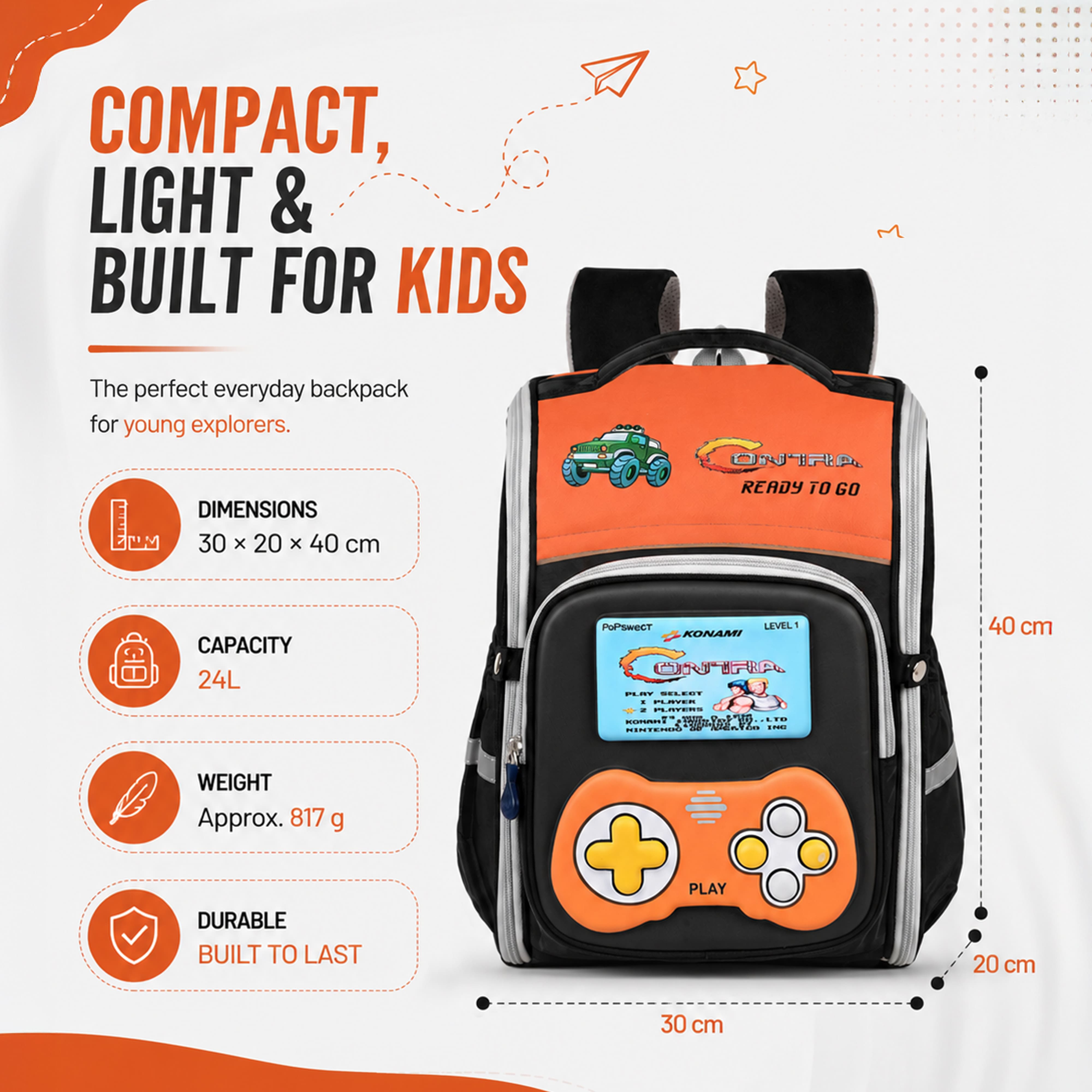 Buy MyneeMoe Play Box Kids School Backpack – Durable, Stylish & Spacious School Bag (Age 5–9Y) - at MyneeMoe Online In India