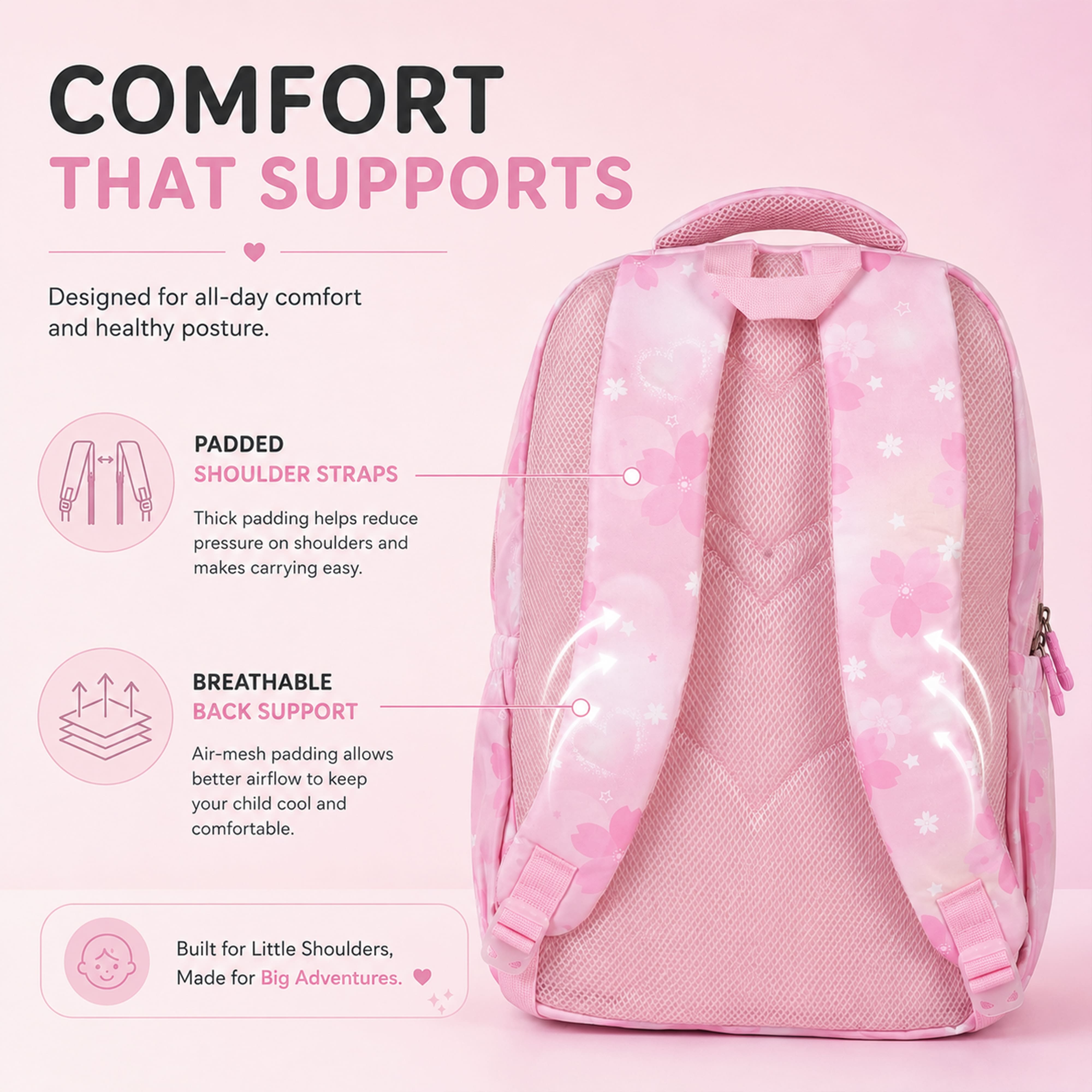Buy MyneeMoe Book Bounder Elite Girls Backpack – Durable, Stylish & Spacious School Bag (Pink) - School Bag at MyneeMoe Online In India