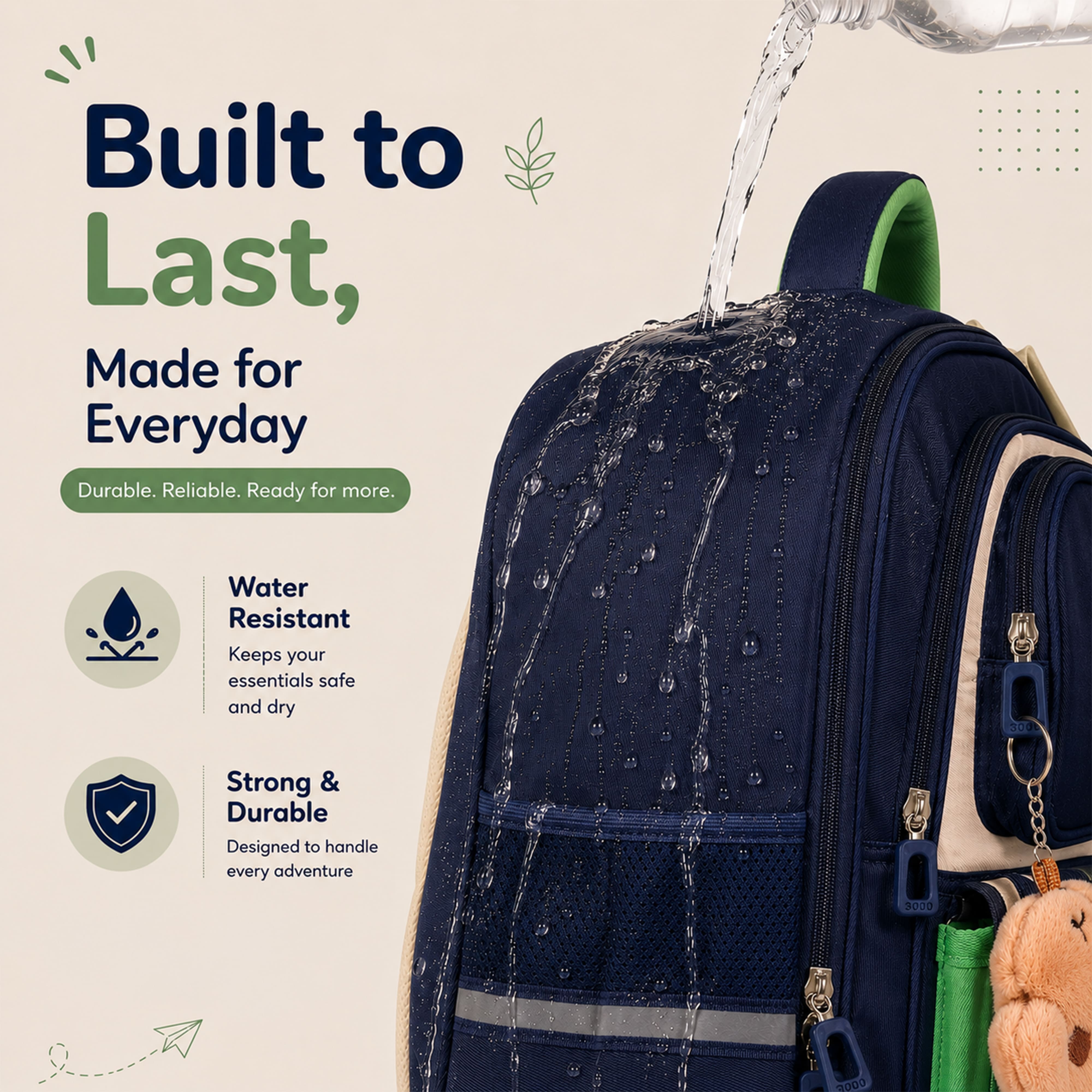 Buy MyneeMoe Explorer Kids School Backpack – Water-Resistant & Spacious School Bag (Blue & Green) - School Bag at MyneeMoe Online In India