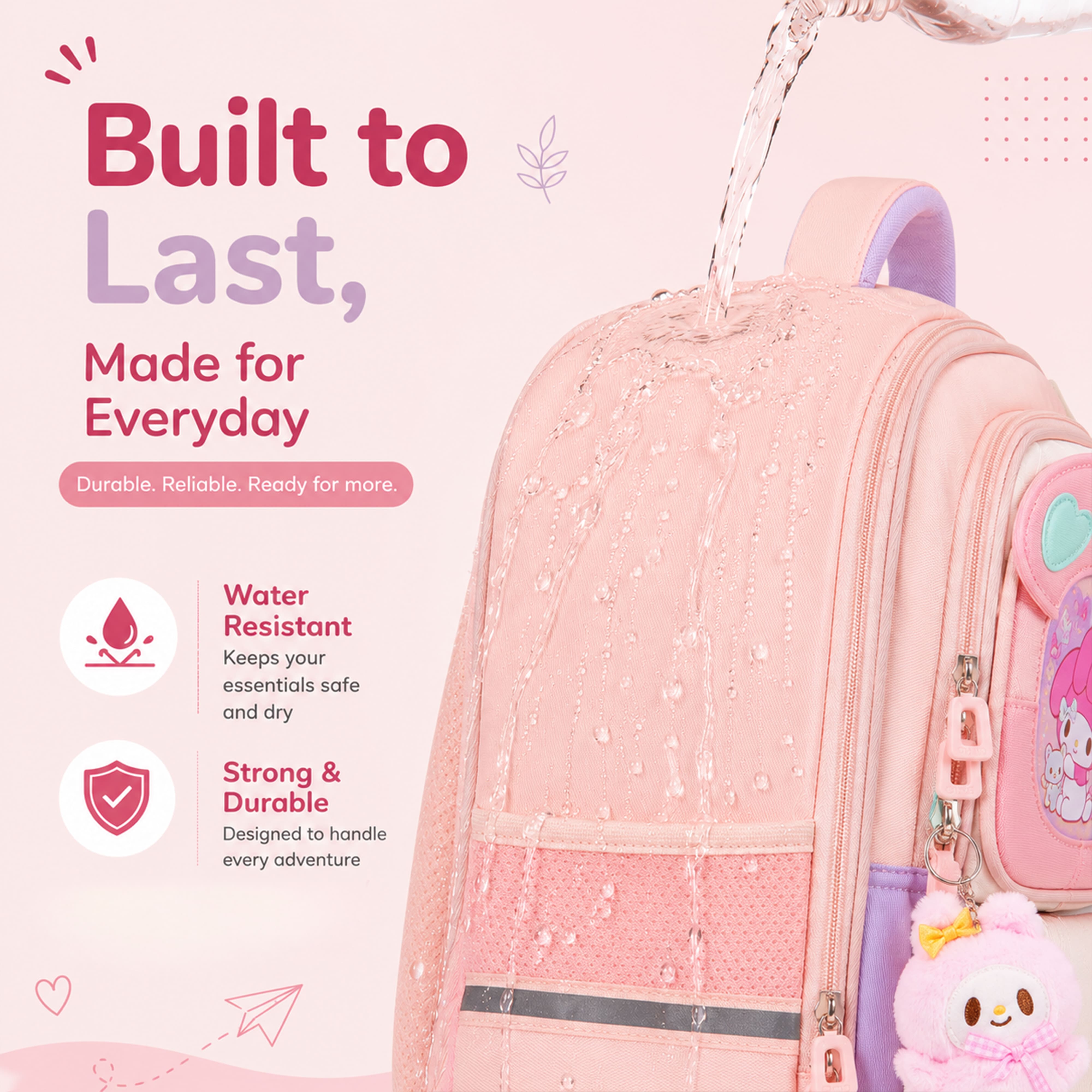 Buy MyneeMoe Explorer Kids School Backpack – Water-Resistant & Spacious School Bag (Pink) - School Bag at MyneeMoe Online In India