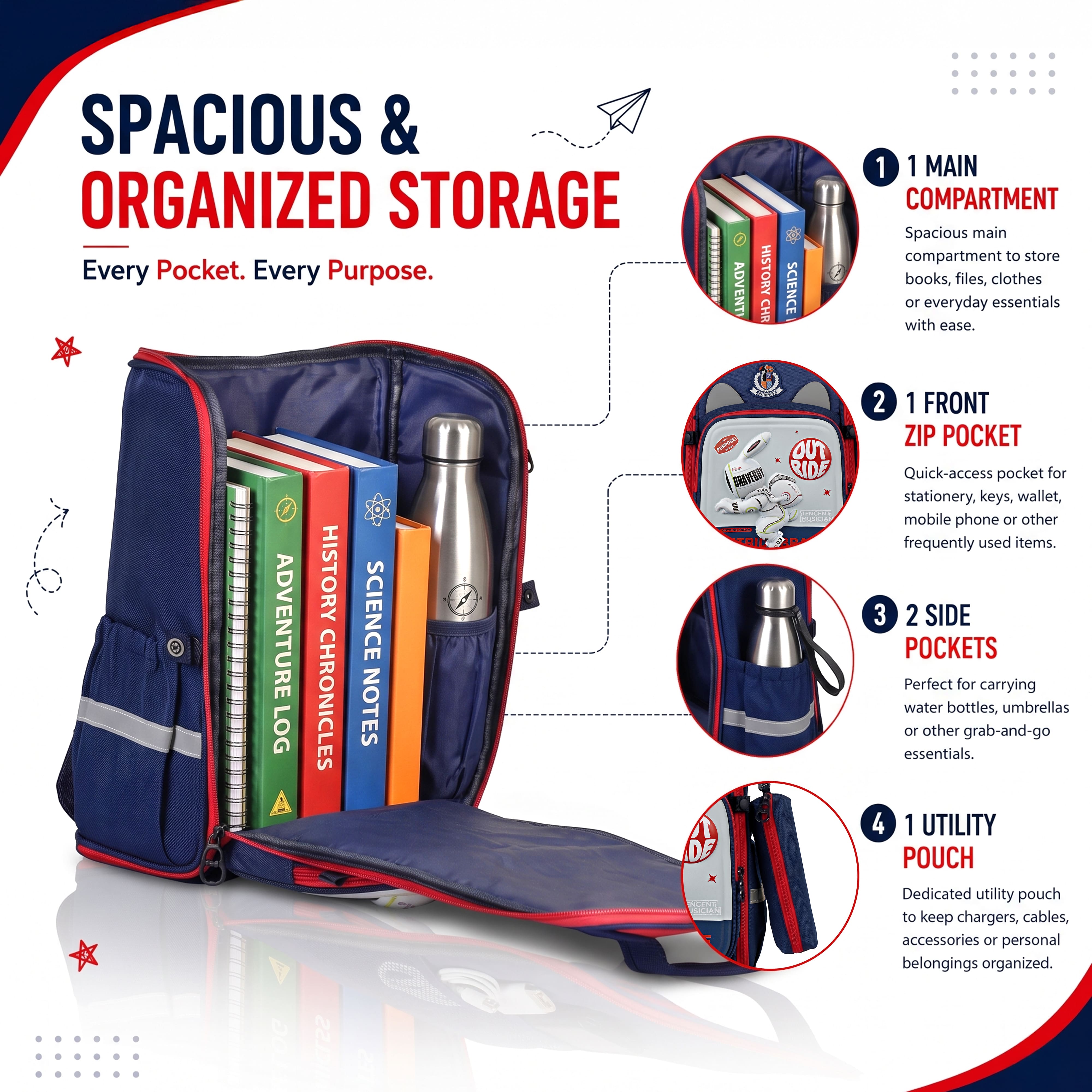 Buy MyneeMoe Young Minds Kids Backpack – Durable, Stylish & Spacious School Bag (Age 4–6Y) - at MyneeMoe Online In India