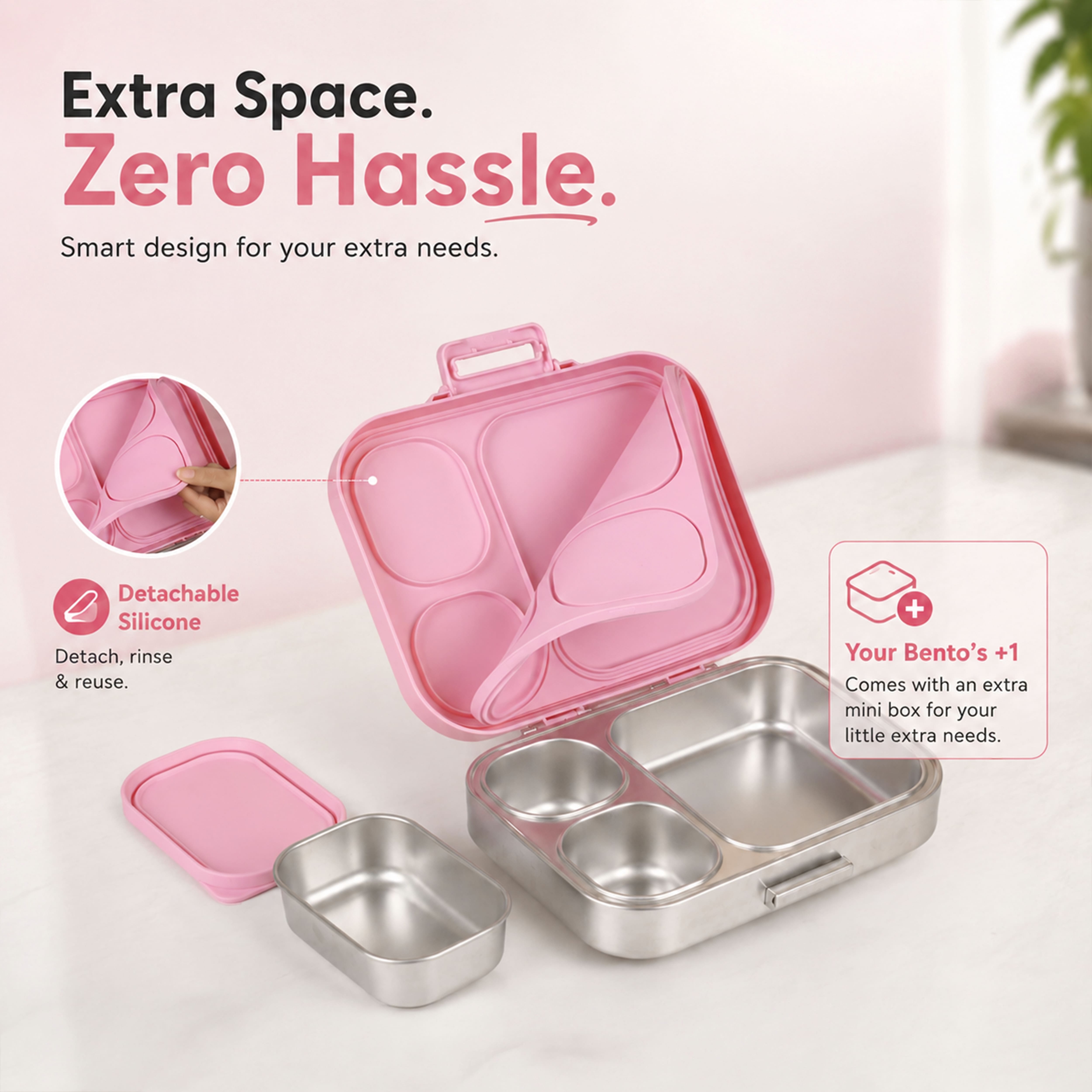 Buy MyneeMoe Cubix Stainless Steel Bento Lunch Box - Signature - at MyneeMoe Online In India