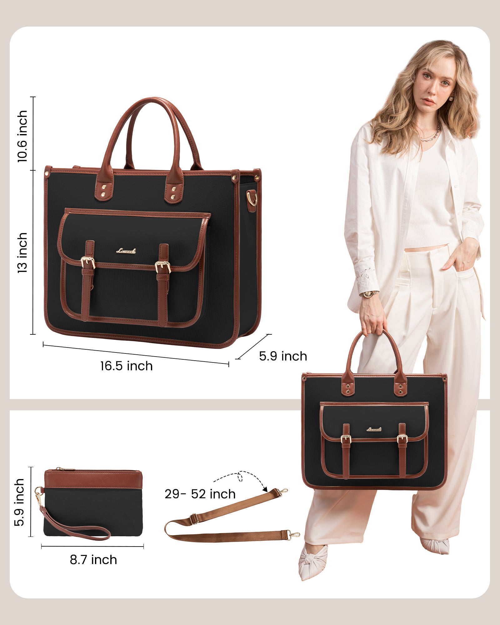 Buy MyneeMoe Lovevook Travel Bag Black - Spacious Weekender with Handy Pockets & Clutch - Travel & Tote Bags at MyneeMoe Online In India