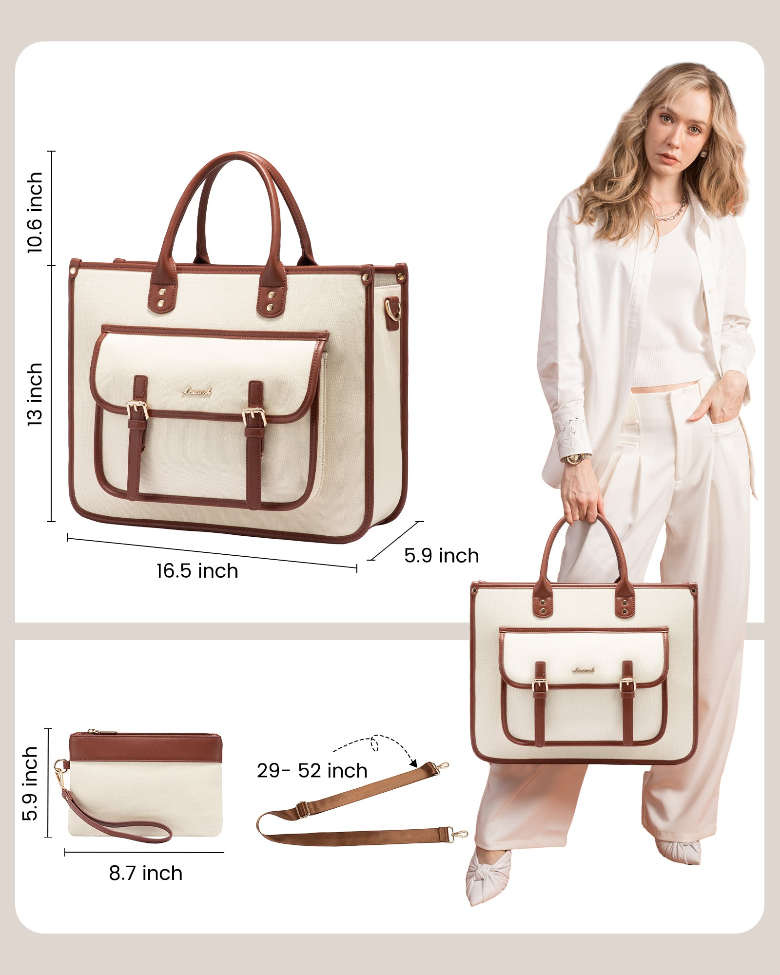 Buy MyneeMoe Lovevook Travel Bag Beige - Spacious Weekender with Handy Pockets & Clutch - Travel & Tote Bags at MyneeMoe Online In India
