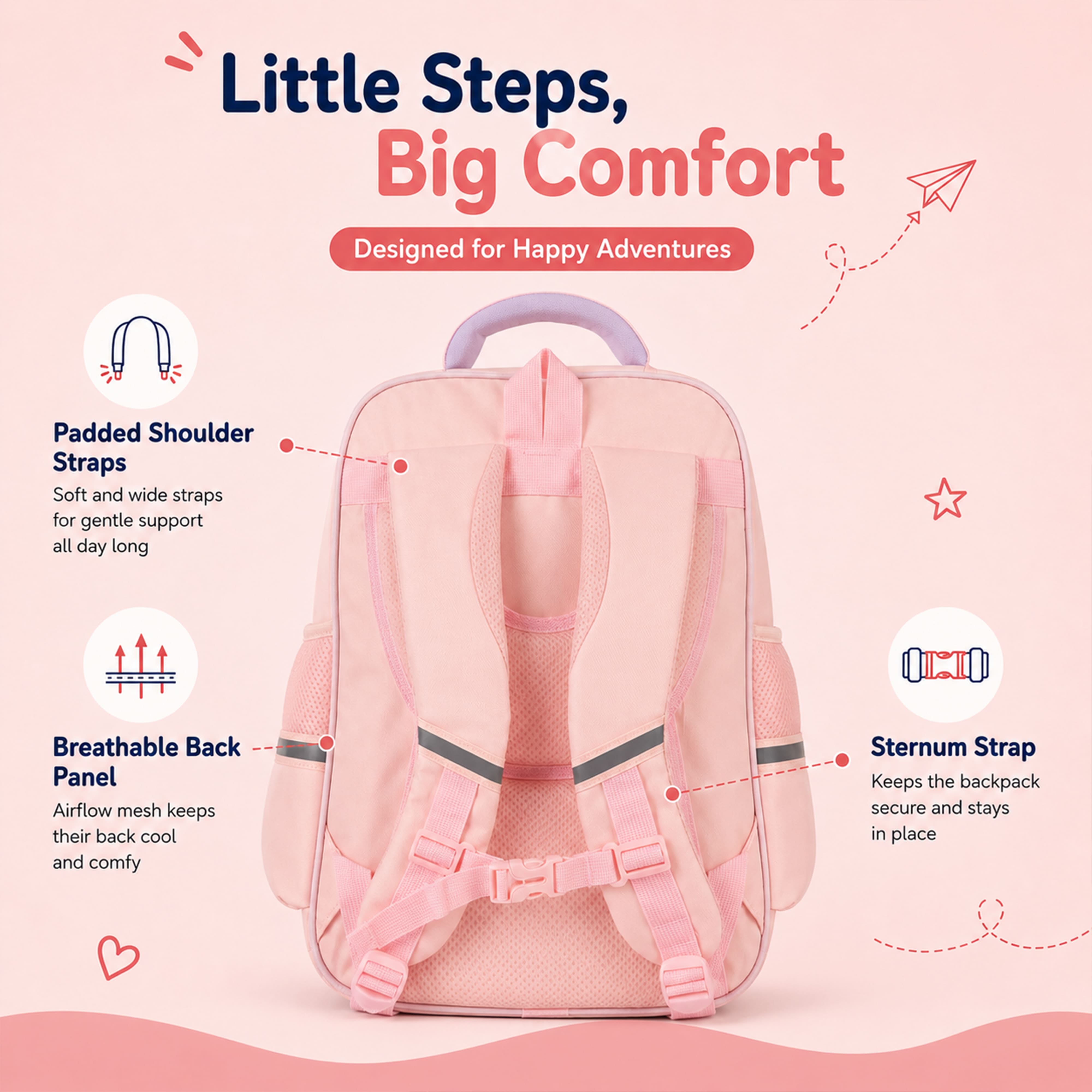 Buy MyneeMoe Explorer Kids School Backpack – Water-Resistant & Spacious School Bag (Pink) - School Bag at MyneeMoe Online In India