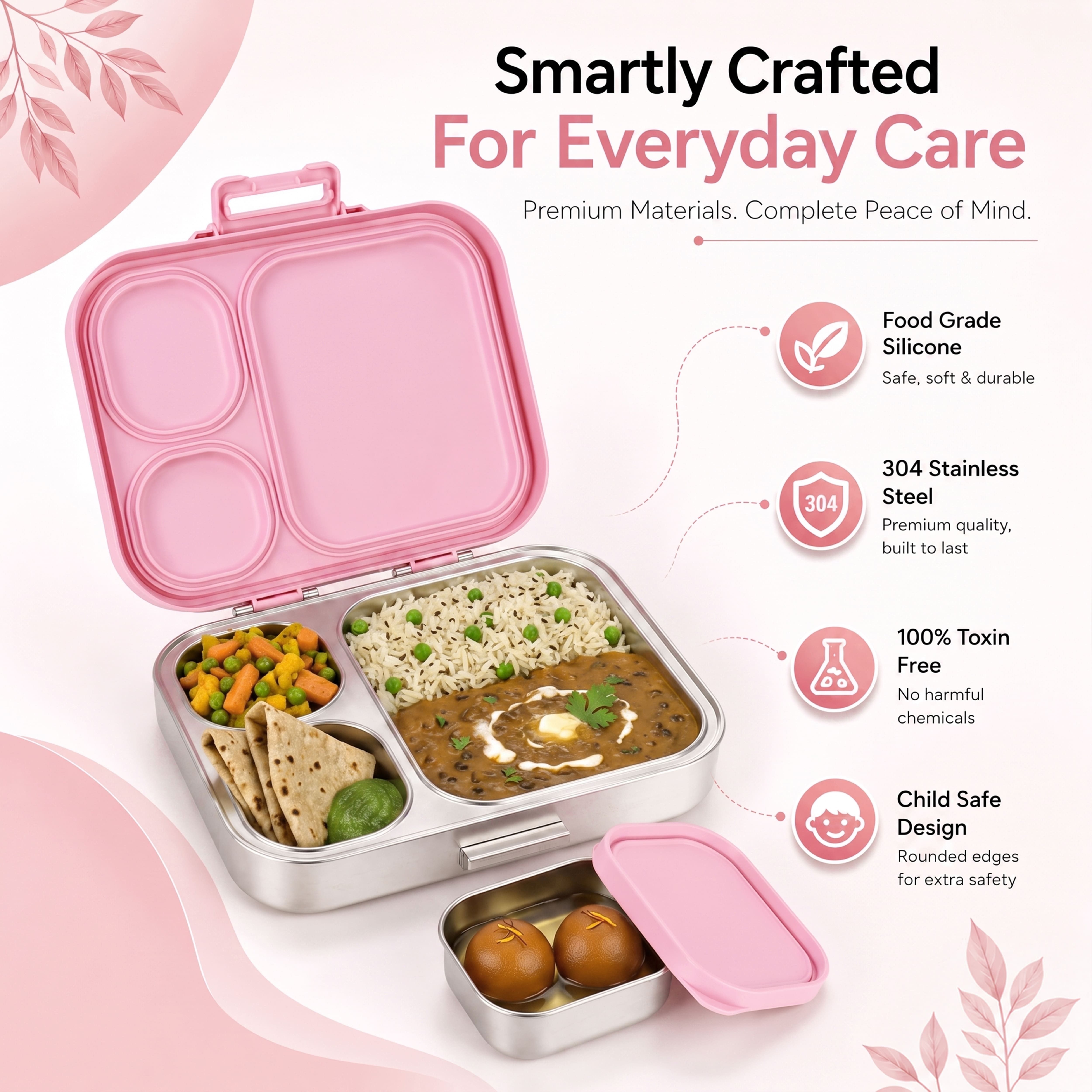 Buy MyneeMoe Cubix Stainless Steel Bento Lunch Box - Signature - at MyneeMoe Online In India