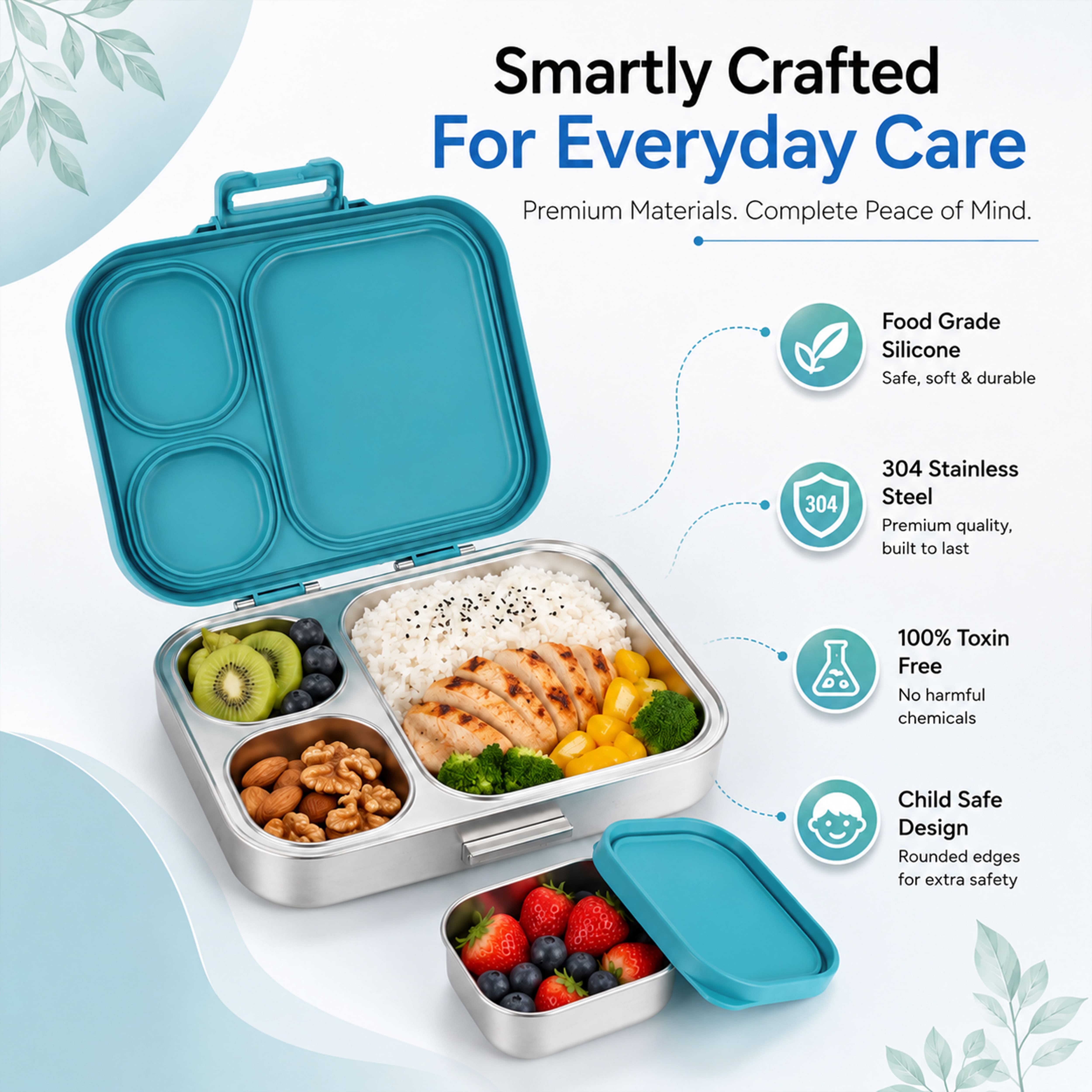 Buy MyneeMoe Cubix Stainless Steel Bento Lunch Box - Signature - at MyneeMoe Online In India