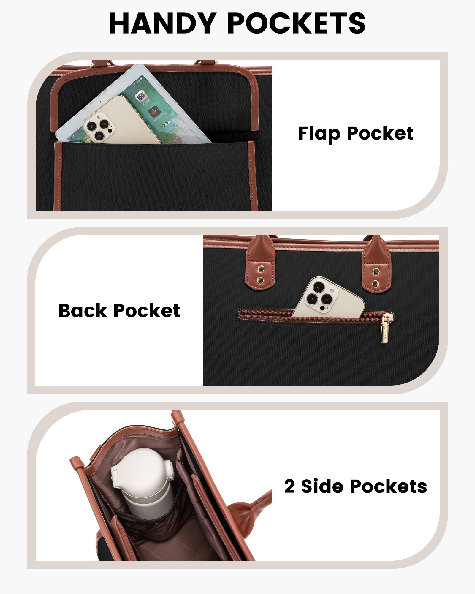 Buy MyneeMoe Lovevook Travel Bag Black - Spacious Weekender with Handy Pockets & Clutch - Travel & Tote Bags at MyneeMoe Online In India