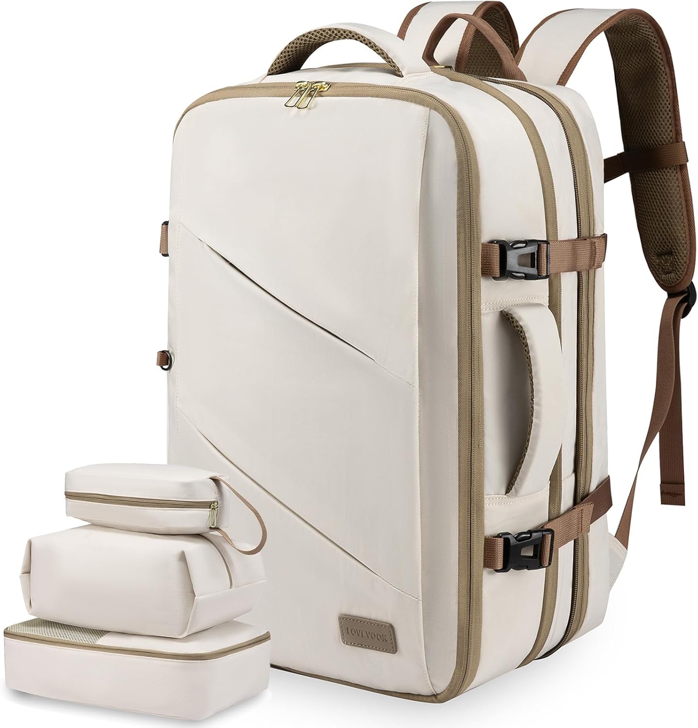 Buy MyneeMoe Lovevook Expandable Cabin Travel Backpack for Weekend & Business Trips Beige - Travel & Tote Bags at MyneeMoe Online In India