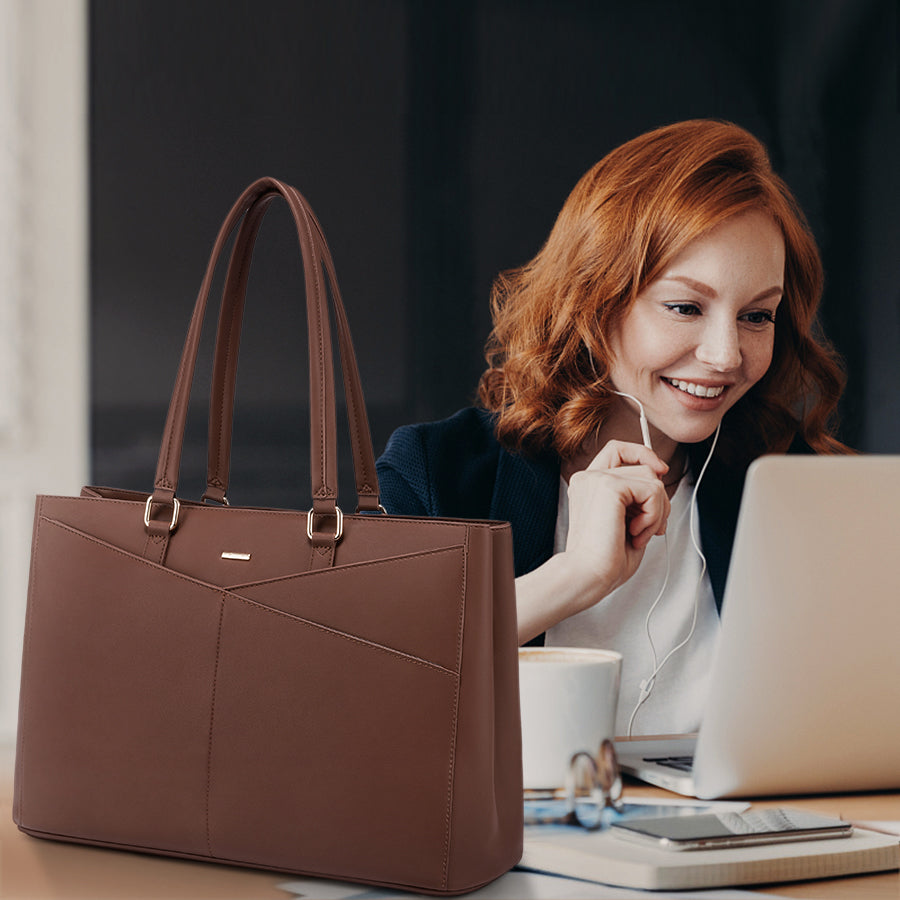 Buy MyneeMoe Lovevook Women's Versatile Laptop Tote & Handbag Brown - Perfect for Work and Travel - Laptop Bag at MyneeMoe Online In India