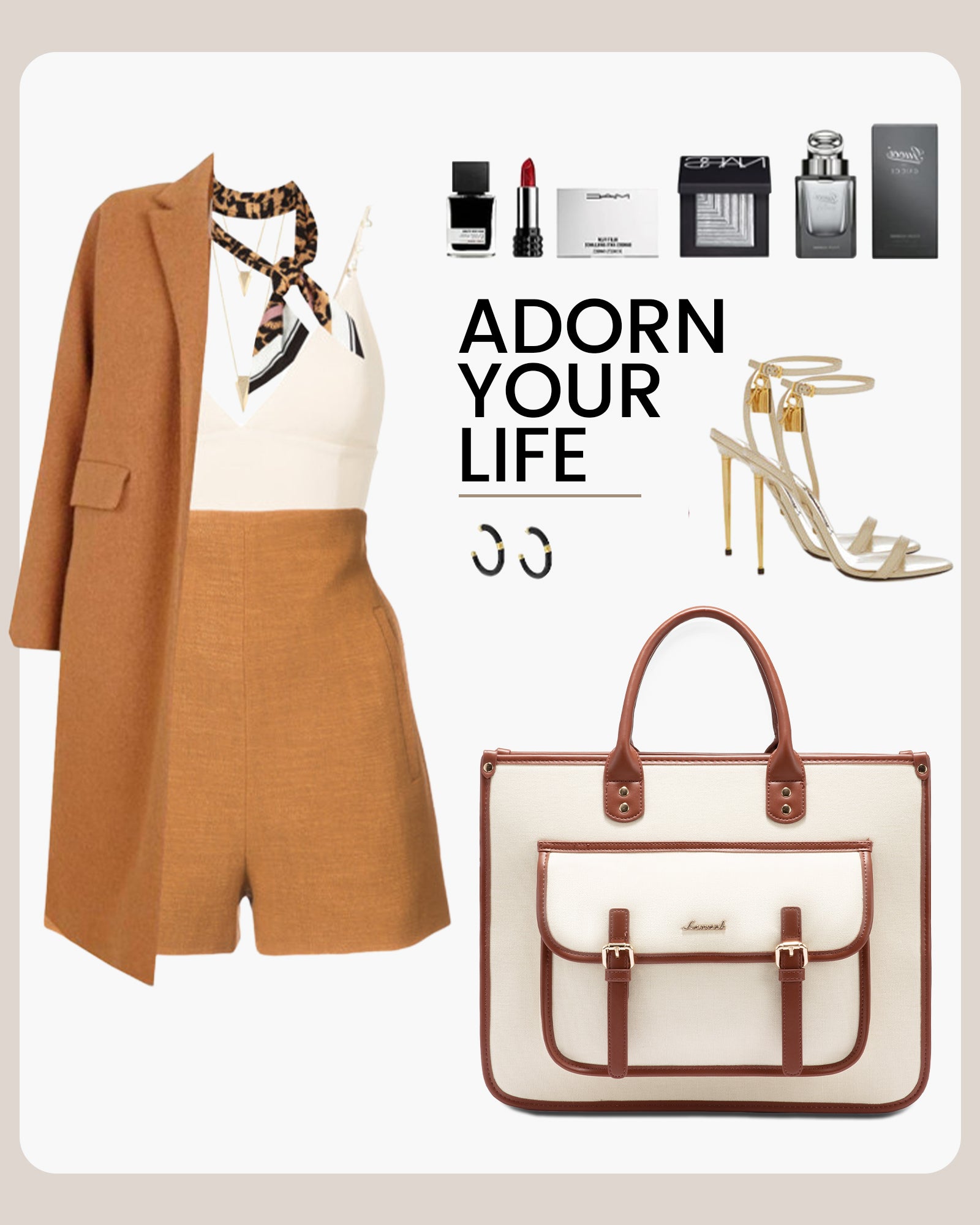 Buy MyneeMoe Lovevook Travel Bag Beige - Spacious Weekender with Handy Pockets & Clutch - Travel & Tote Bags at MyneeMoe Online In India