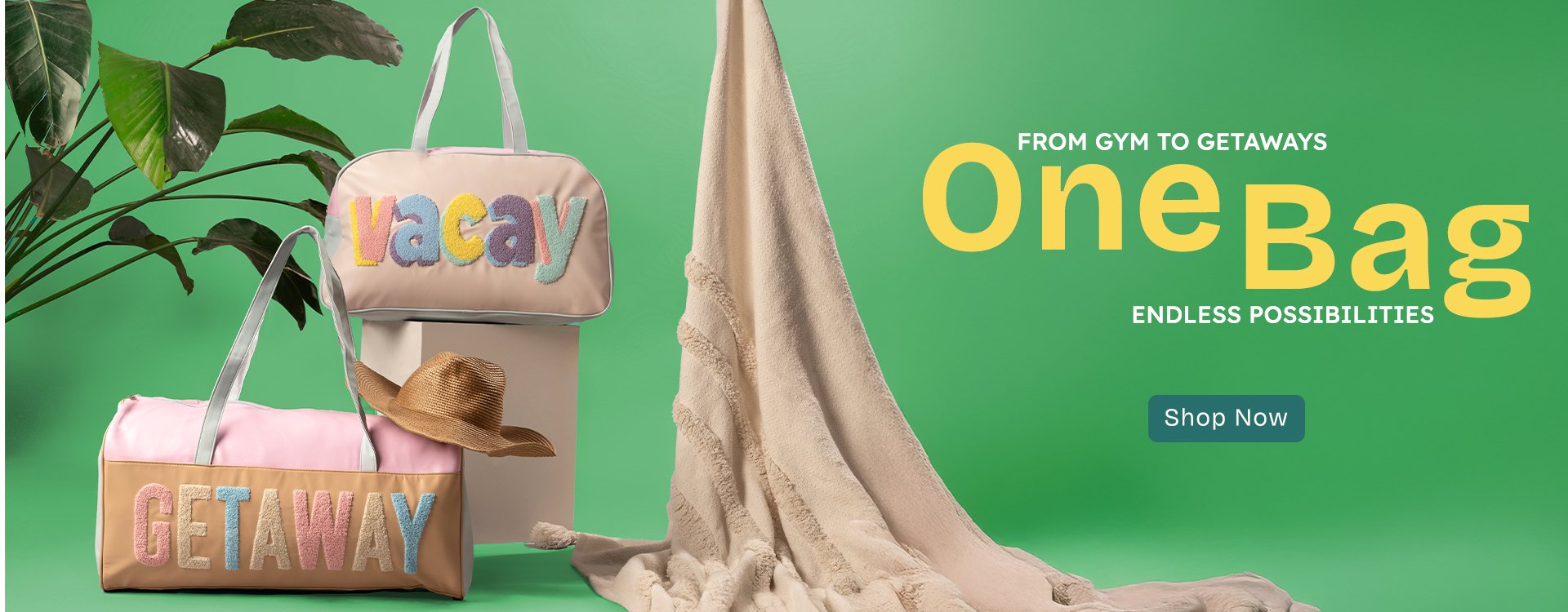 MyneeMoe Travel & Duffle bags with Vacay & Getaway text styled for Travel