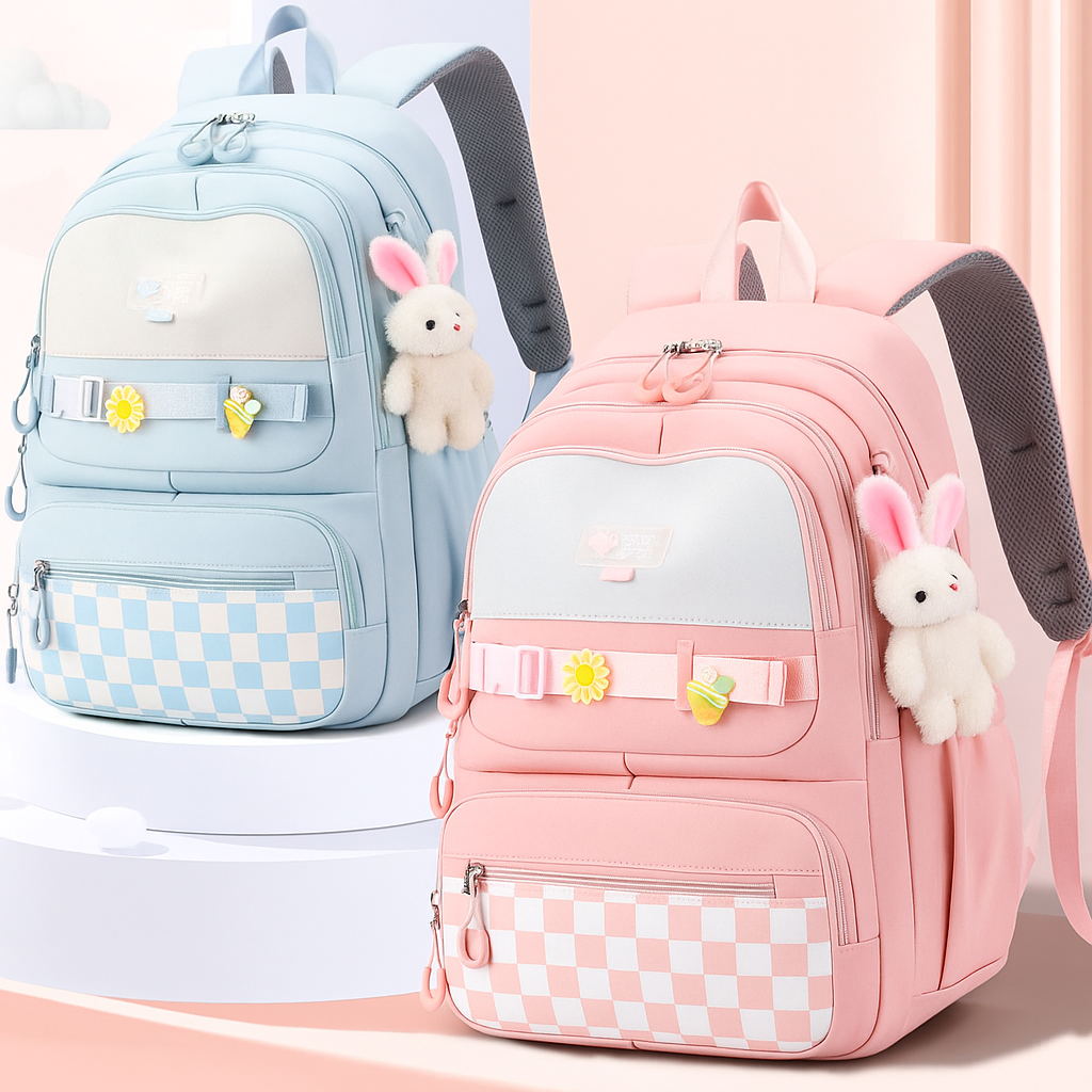 Buy MyneeMoe Sweet Pastel Girls Backpack – Durable, Stylish & Spacious School Bag (Pink) - School Bag at MyneeMoe Online In India