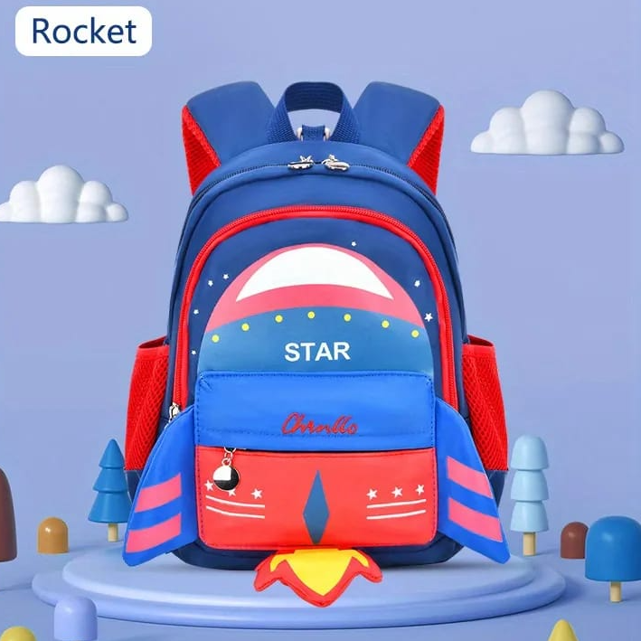 Buy MyneeMoe Lil Explorer 3D Backpack for Kindergarten - Stylish, Durable, Waterproof School Bag Rocket - Kids School Bag at MyneeMoe Online In India