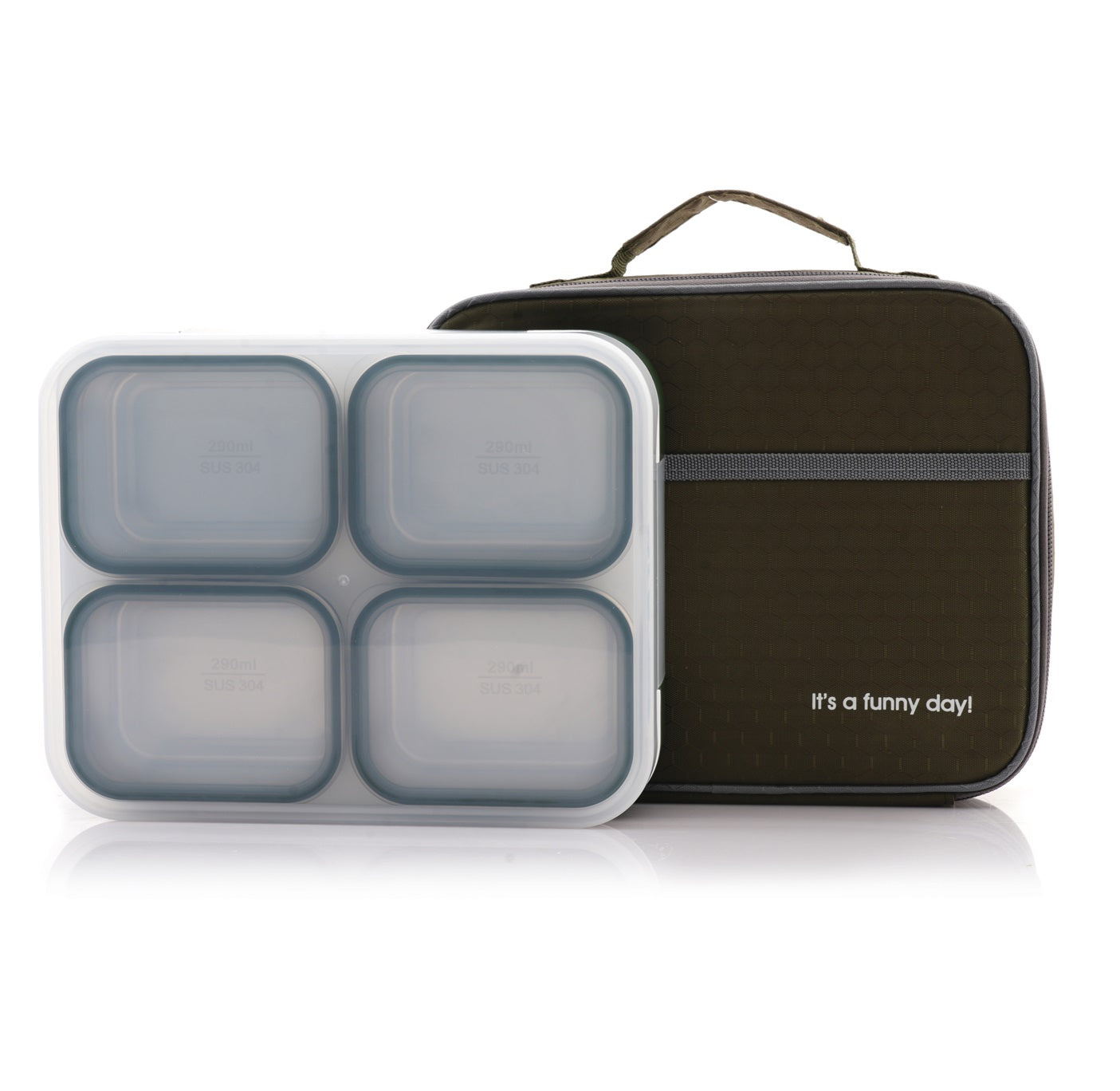 Buy MyneeMoe Meal Station 4 Compartment Stainless Steel Bento Lunch Box with Bag Green - Bento Lunch Box at MyneeMoe Online In India