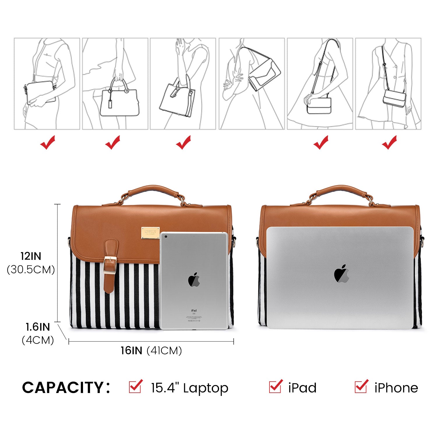 Buy MyneeMoe Lovevook Women's Laptop Bag Brown - Elegant Design with Multiple Compartments - Laptop Bag at MyneeMoe Online In India