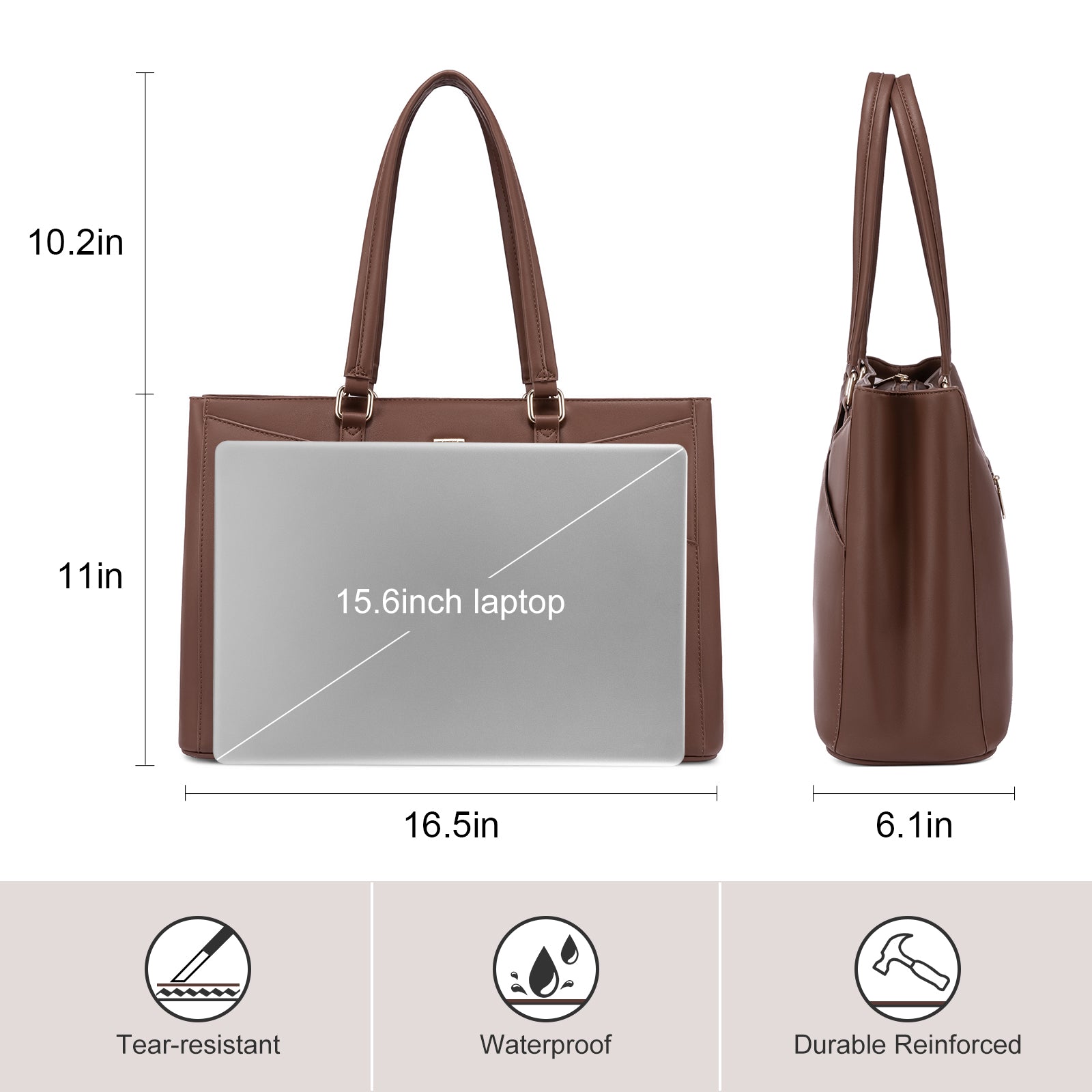 Buy MyneeMoe Lovevook Women's Versatile Laptop Tote & Handbag Brown - Perfect for Work and Travel - Laptop Bag at MyneeMoe Online In India