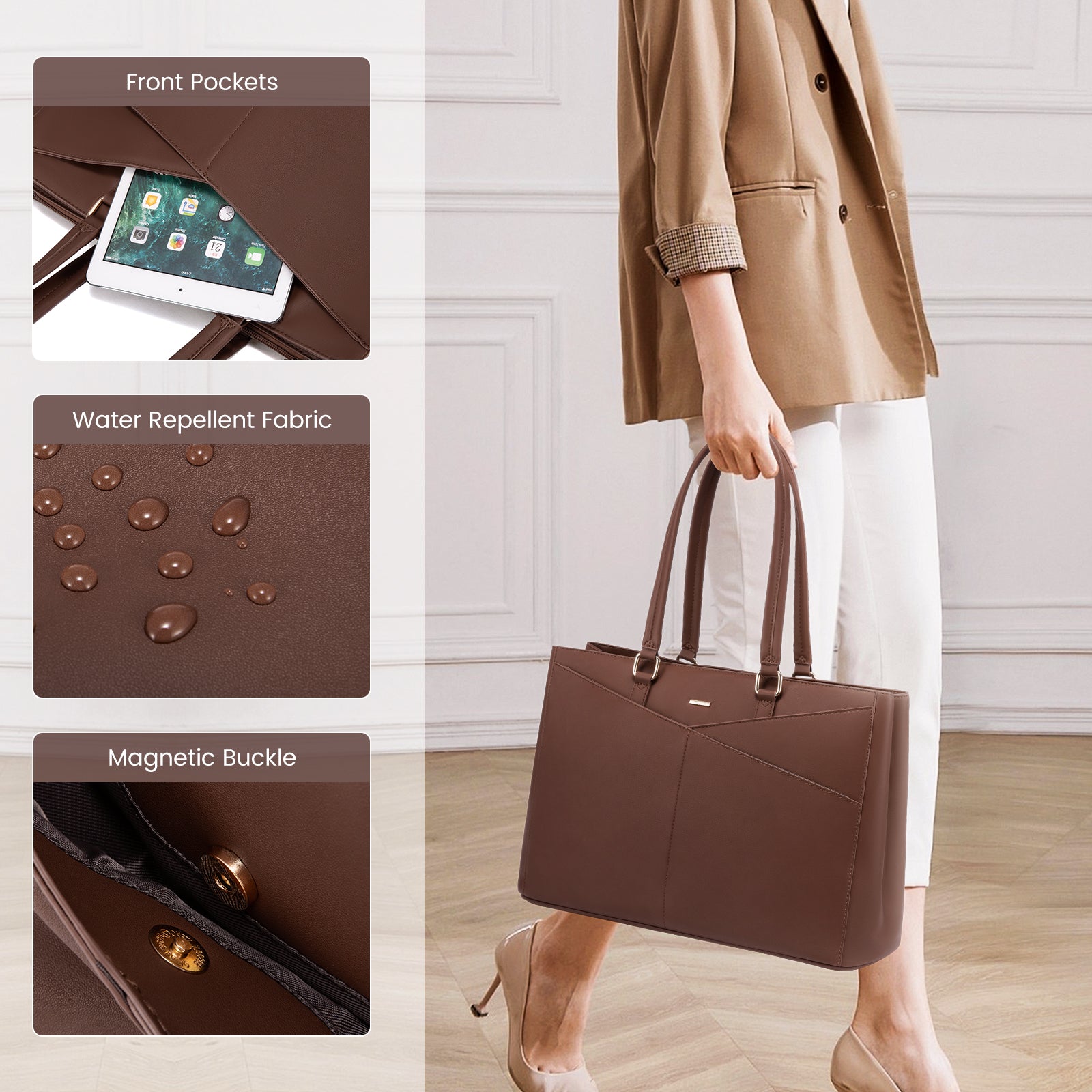 Buy MyneeMoe Lovevook Women's Versatile Laptop Tote & Handbag Brown - Perfect for Work and Travel - Laptop Bag at MyneeMoe Online In India