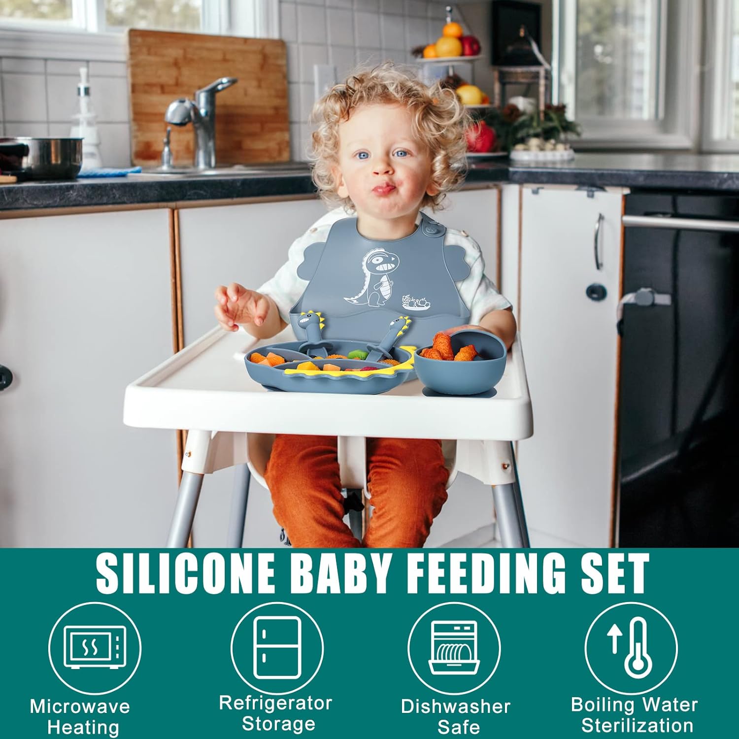 Buy MyneeMoe Dino Feeding Set – BPA-Free, Easy-Suction for Toddlers’ Self-Feeding - Baby Feeding Set at MyneeMoe Online In India