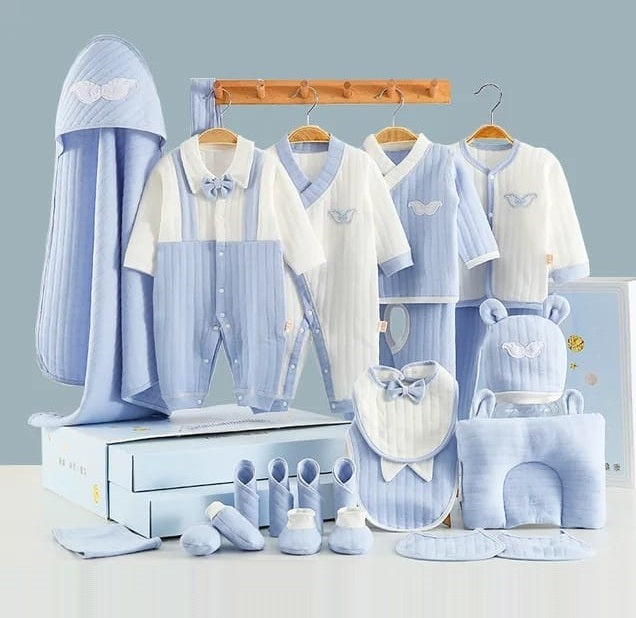 Buy MyneeMoe Tiny Blessings 23 Piece Newborn Gift Box โ Perfect for Celebrating New Beginnings Sky Blue - Baby Clothing Set at MyneeMoe Online In India